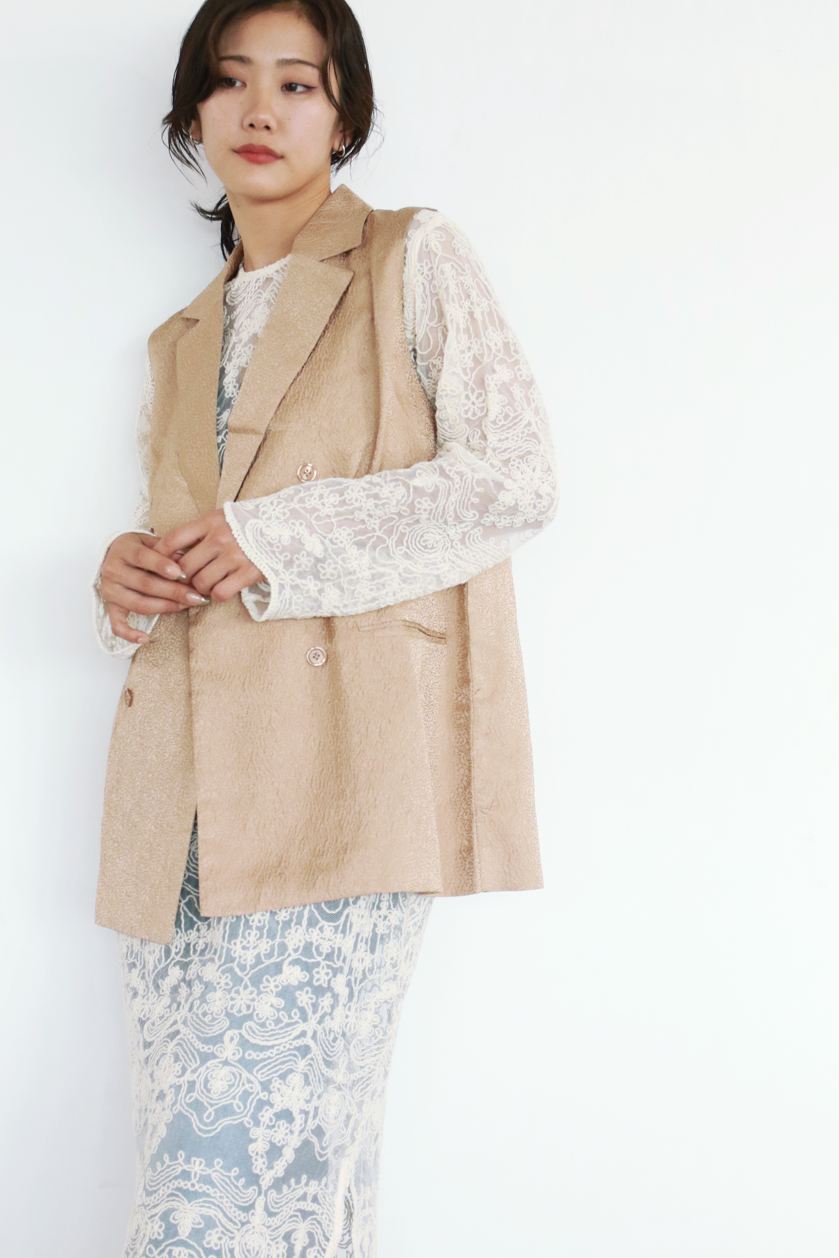 【再入荷】立体コード刺繍レースワンピース(6259-490)