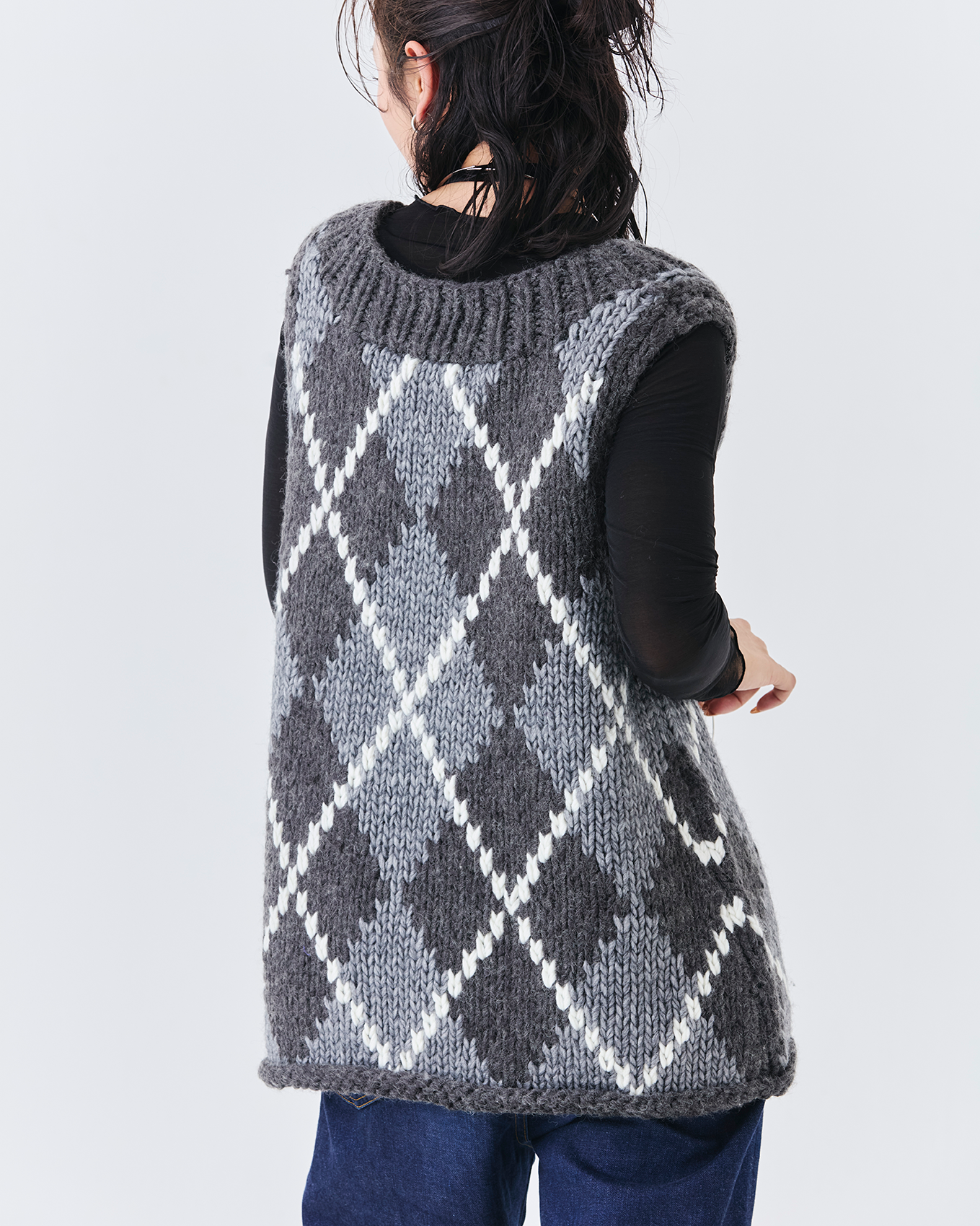 ハンドメイドカウチンニットベスト(6262-468)