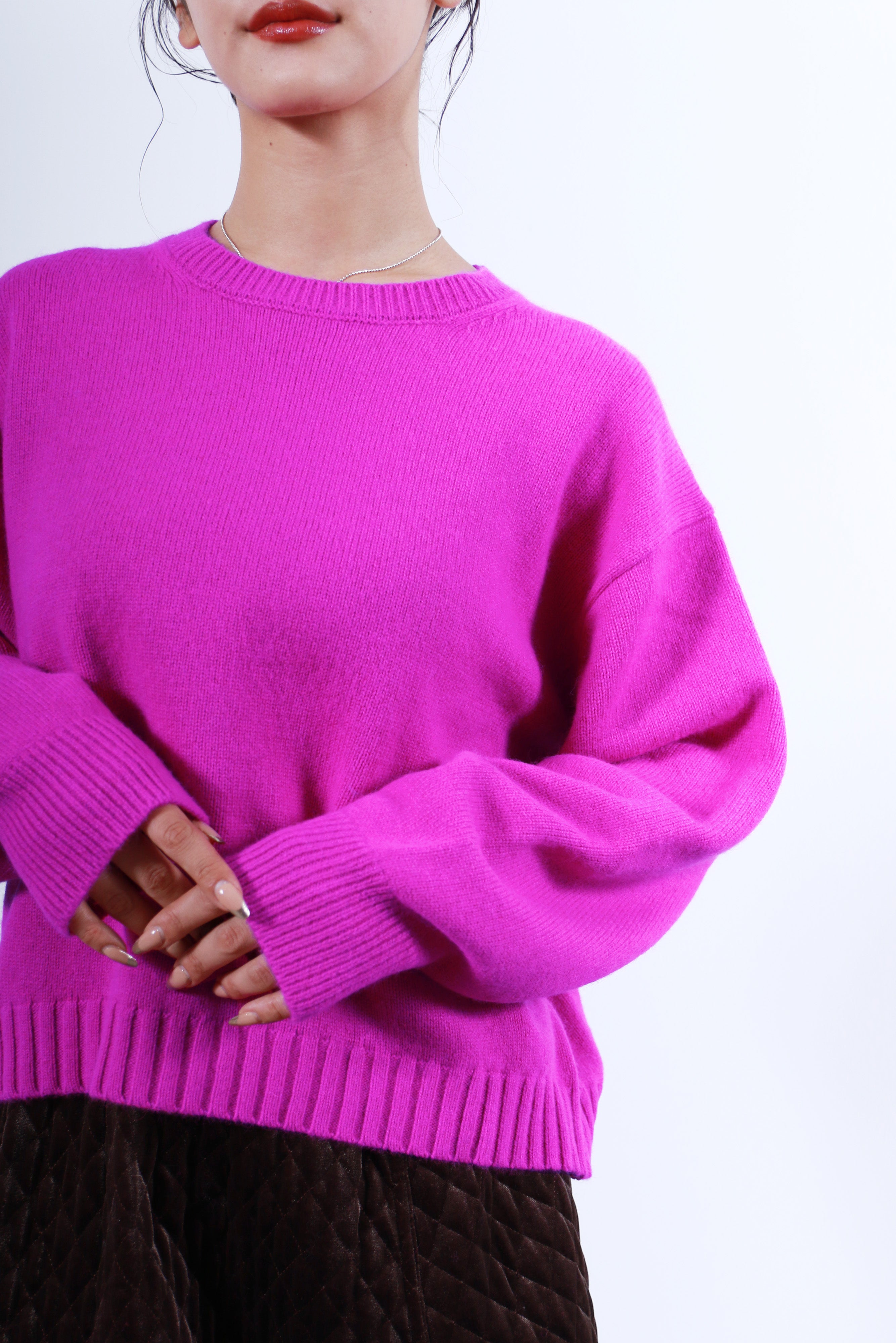 ラクーン混ベーシックプルオーバーニットトップス(6263-531)