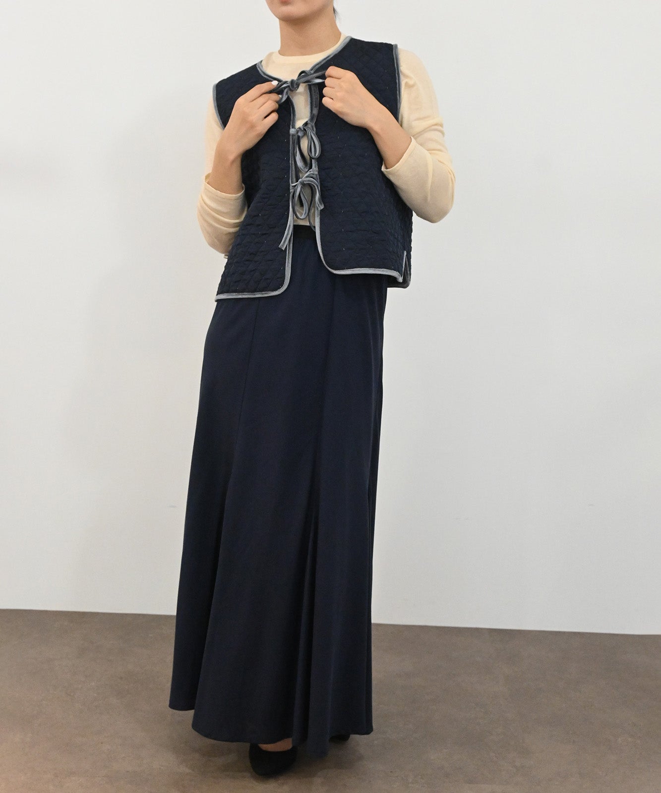 2WAYキルティングベロアベスト(6263-502)