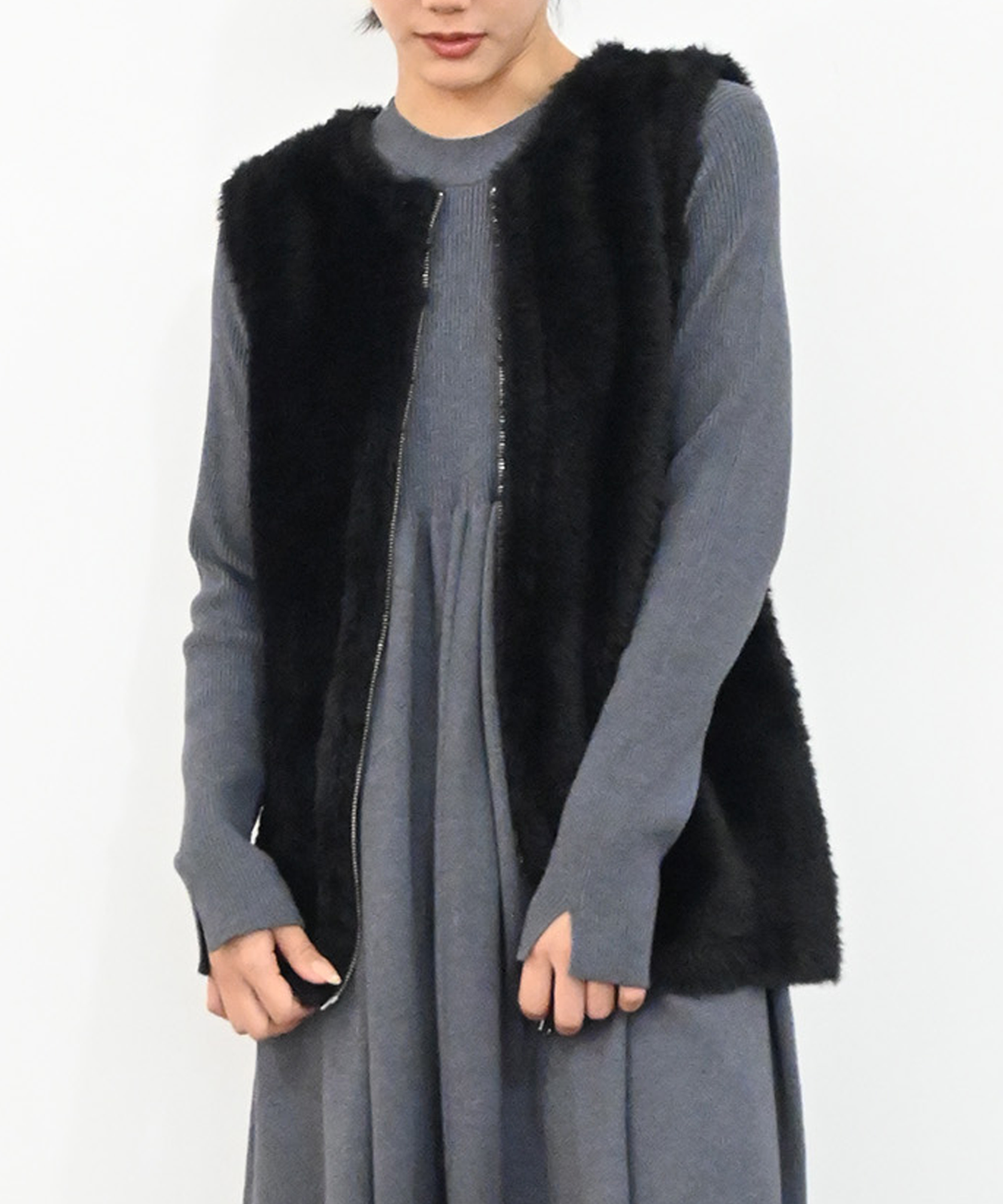 シャギーニットベスト(6263-528)