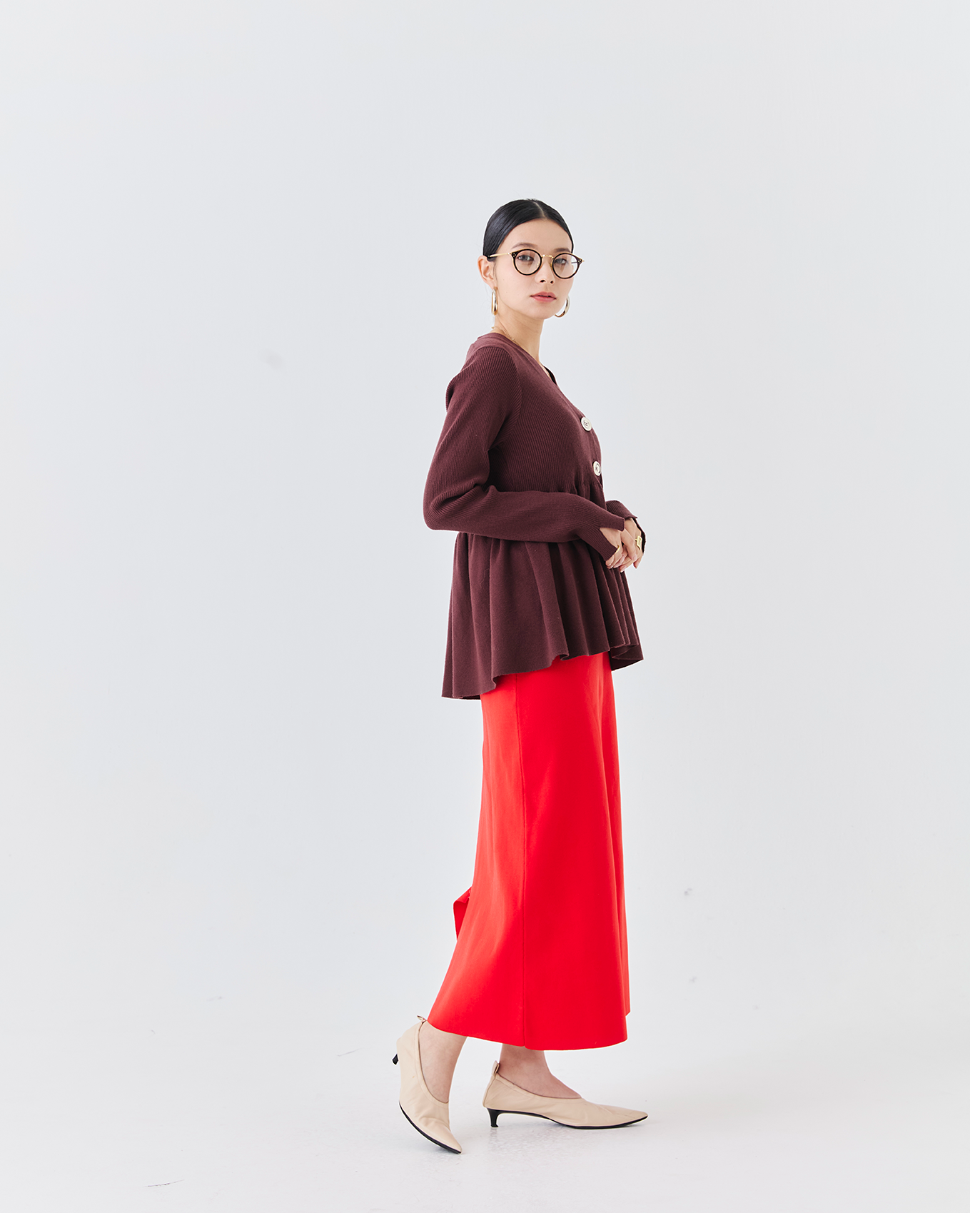 リブニットフレアカーディガン(6263-506)