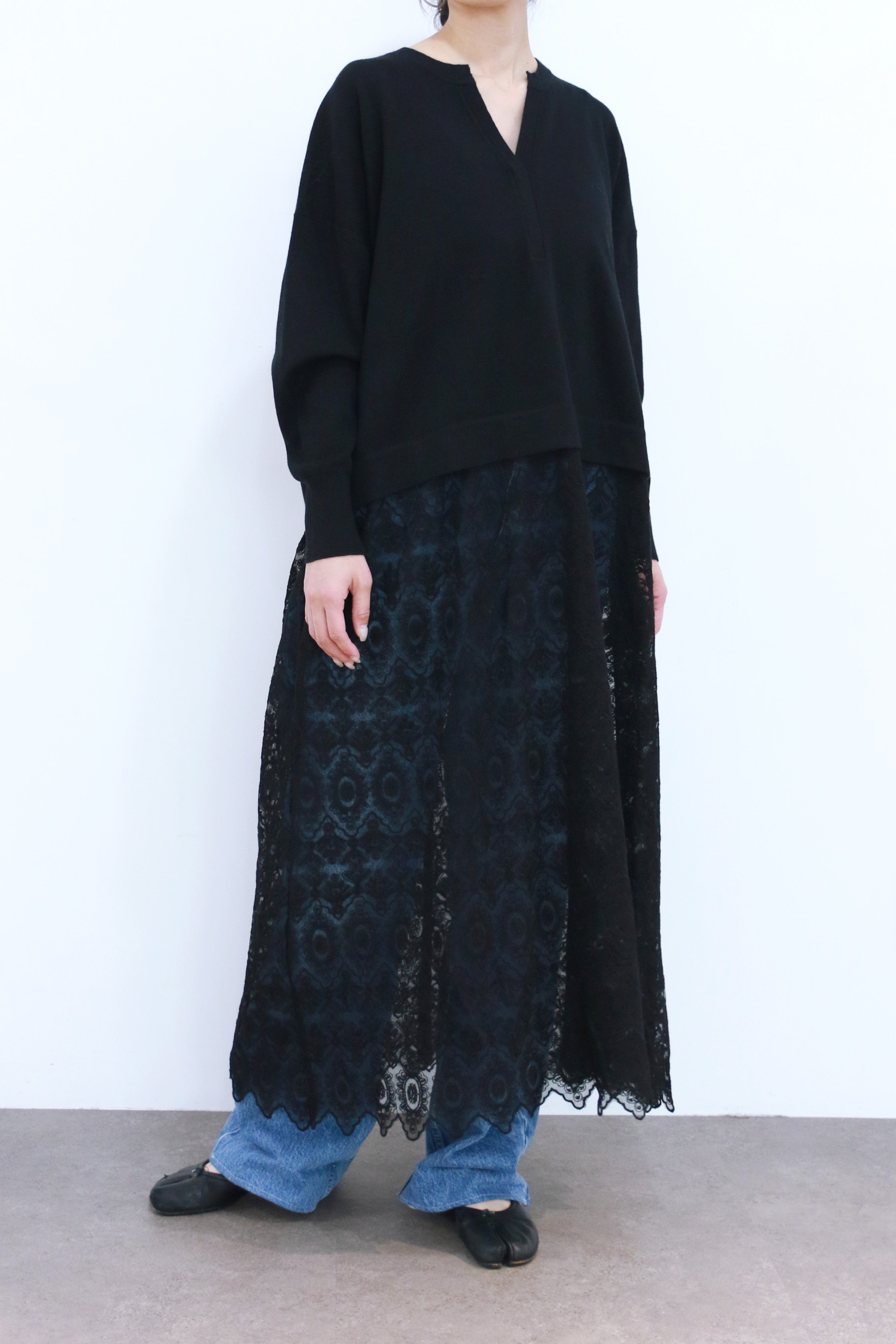 ニット×レースワンピース(6263-512)