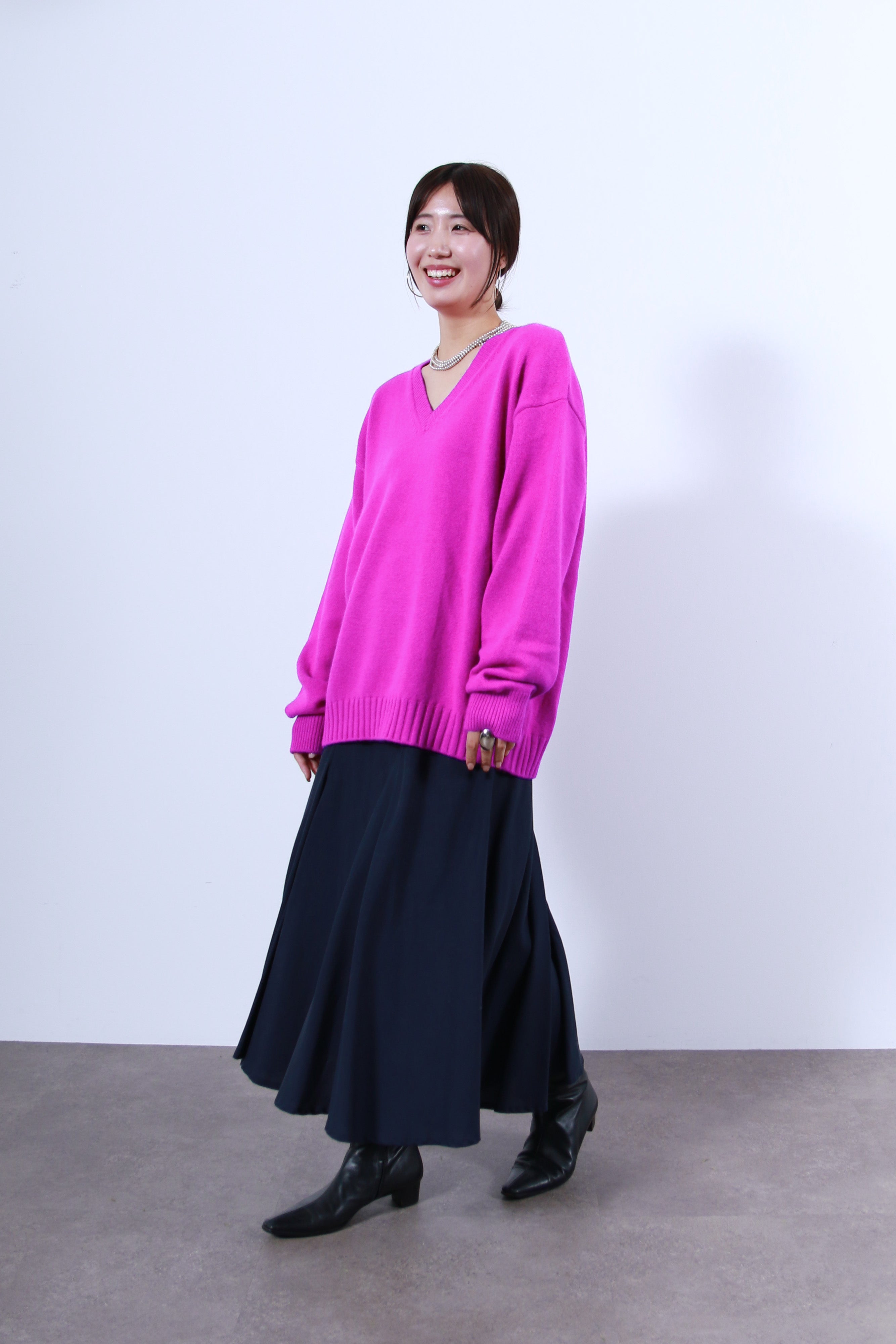 ラクーン混ベーシック2WAYネックトップス(6263-530)