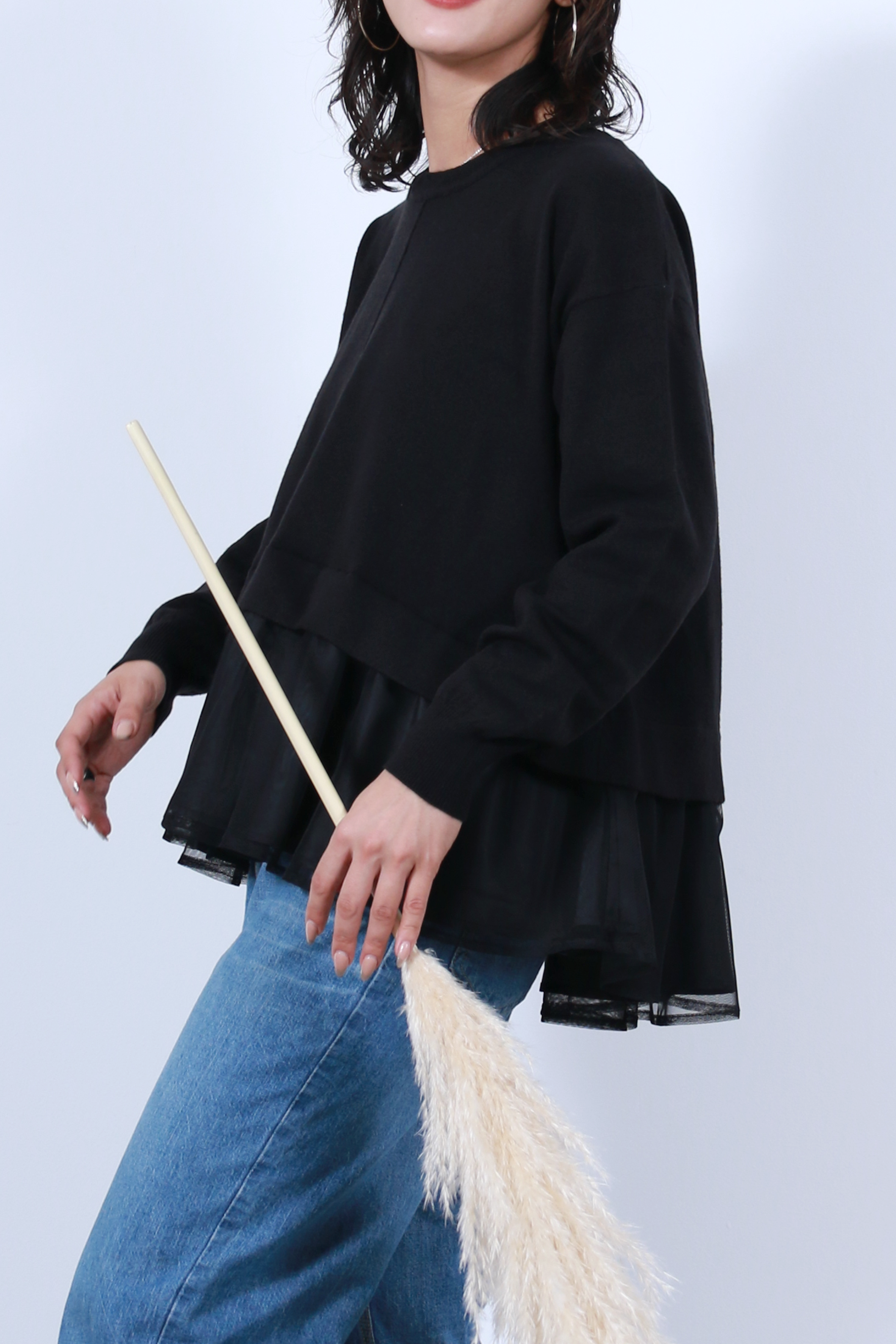 裾チュールニットトップス(6263-509)