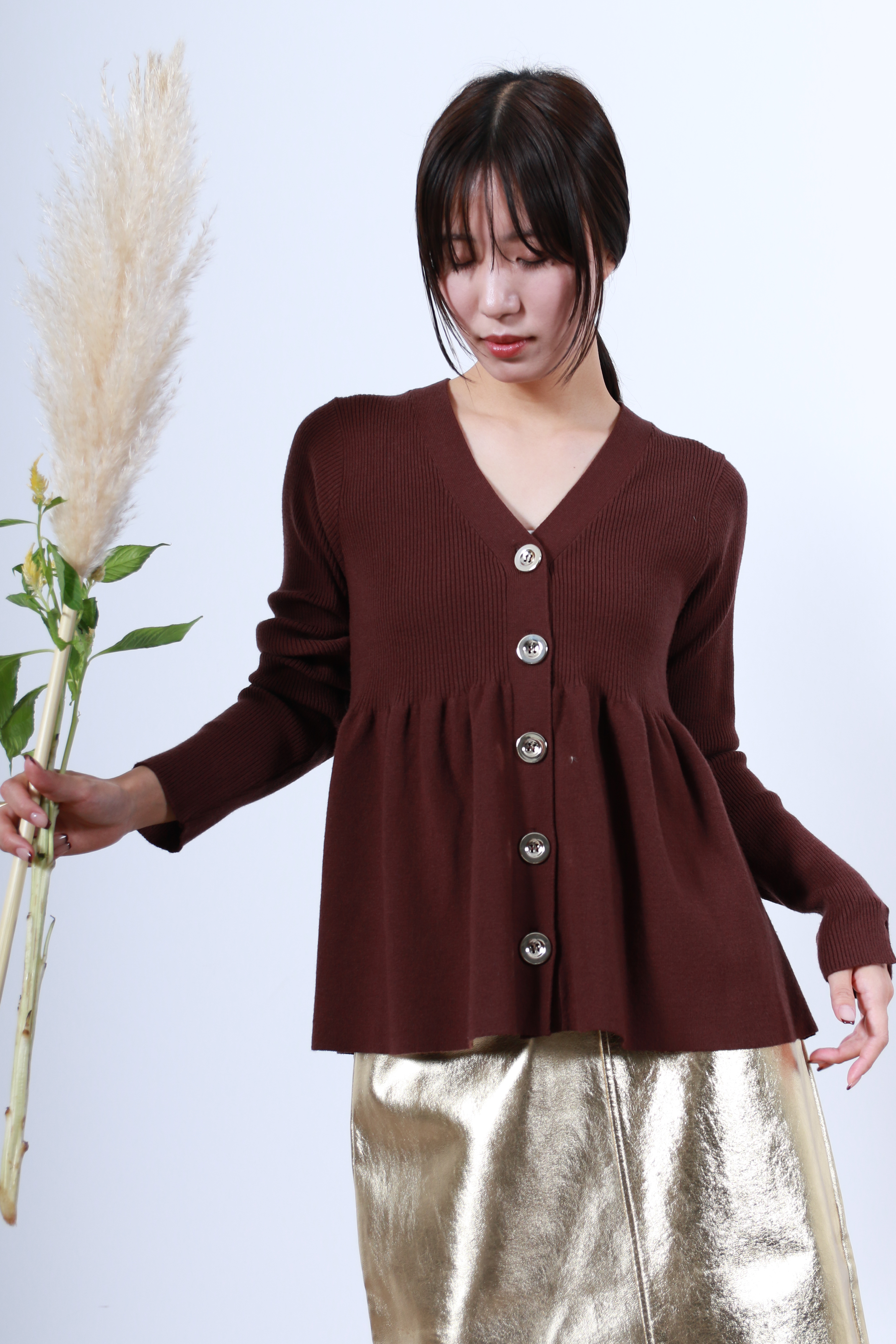 リブニットフレアカーディガン(6263-506)