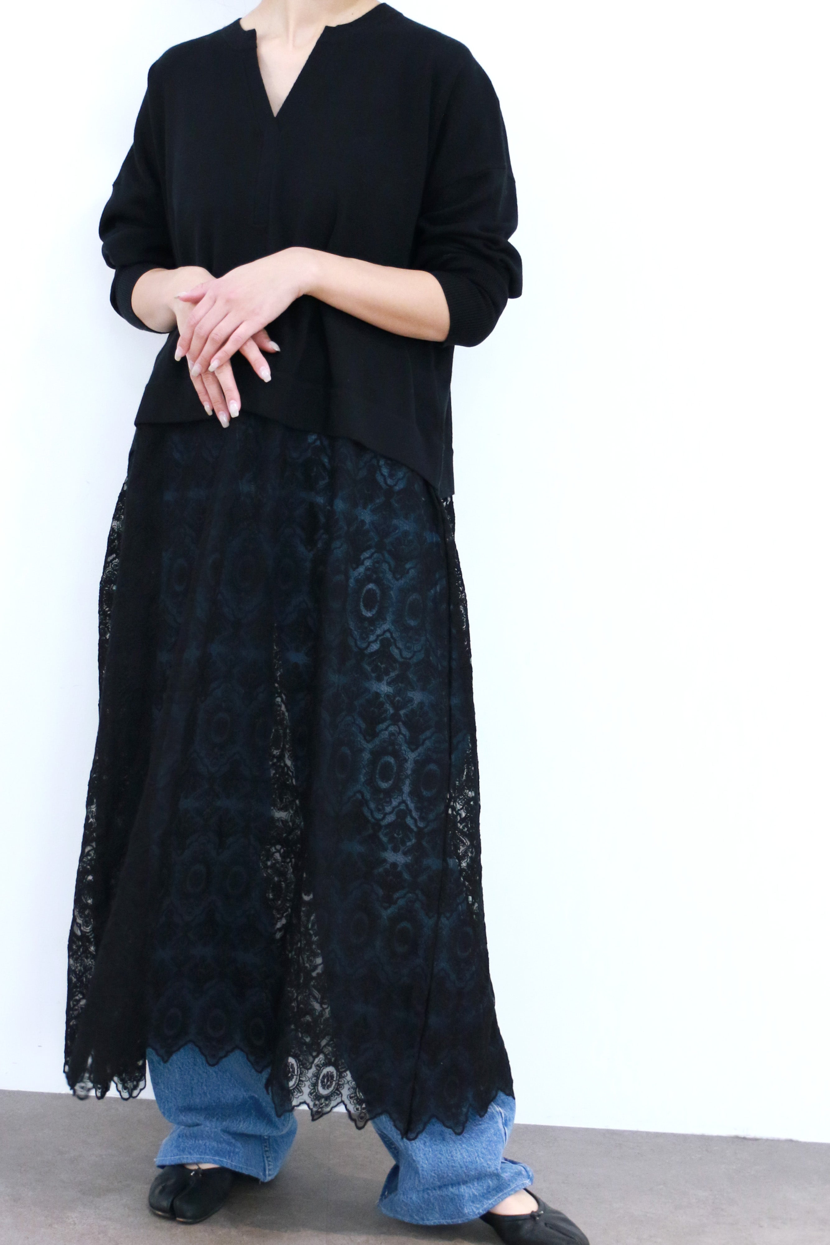 ニット×レースワンピース(6263-512)