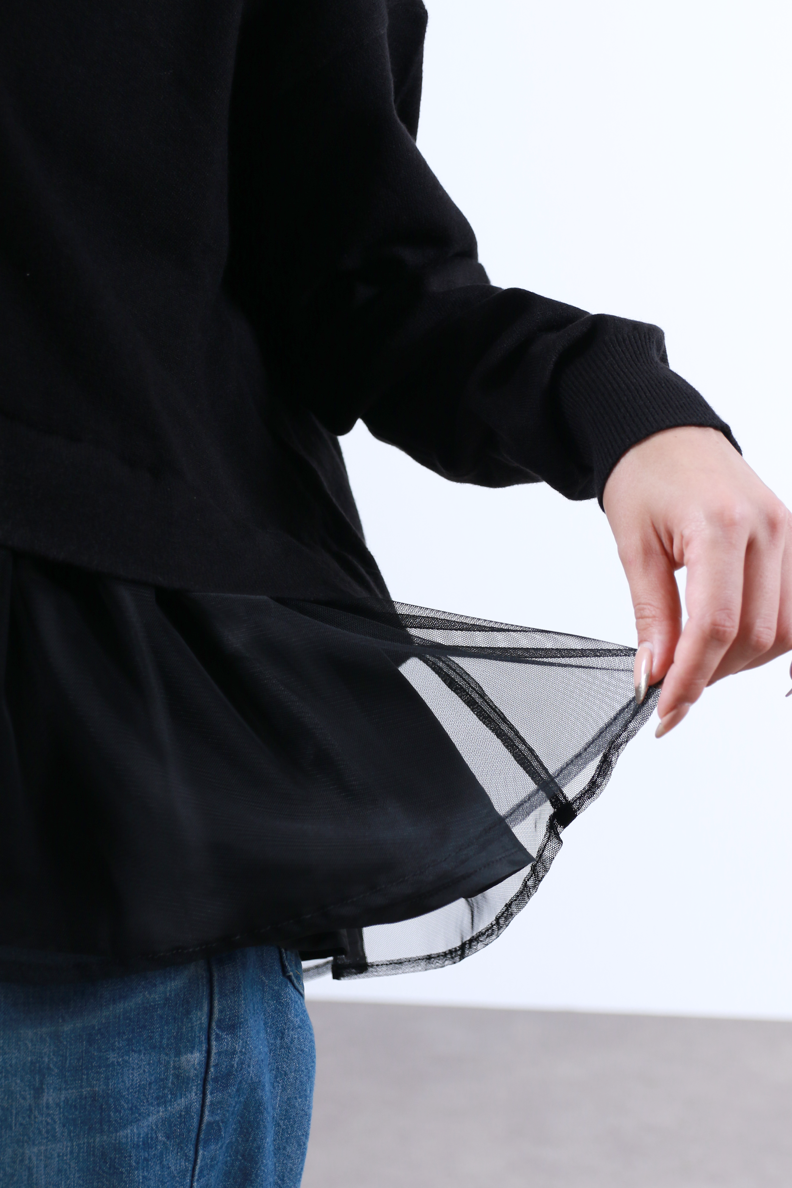 裾チュールニットトップス(6263-509)