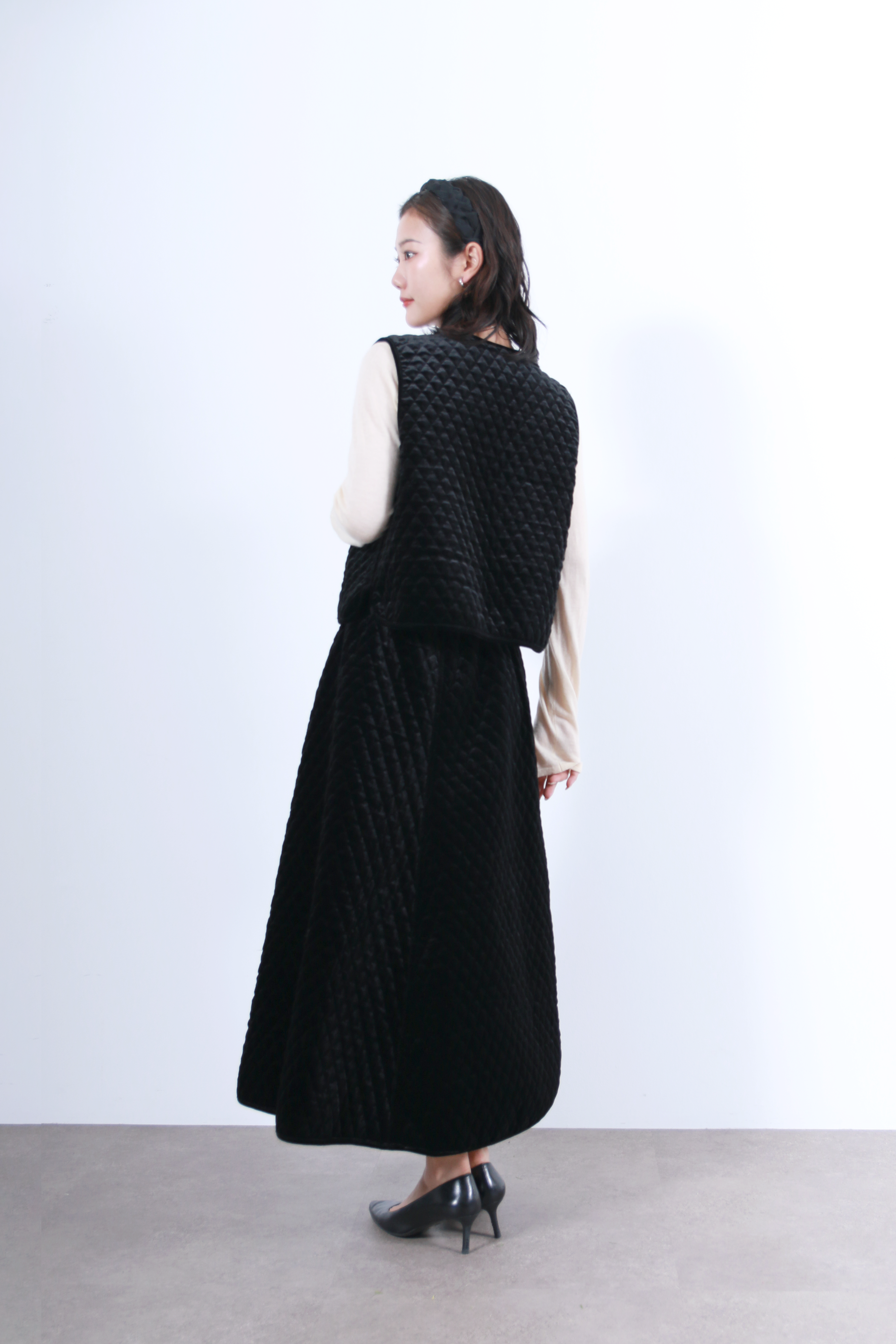 キルティングベロアスカート(6263-501)