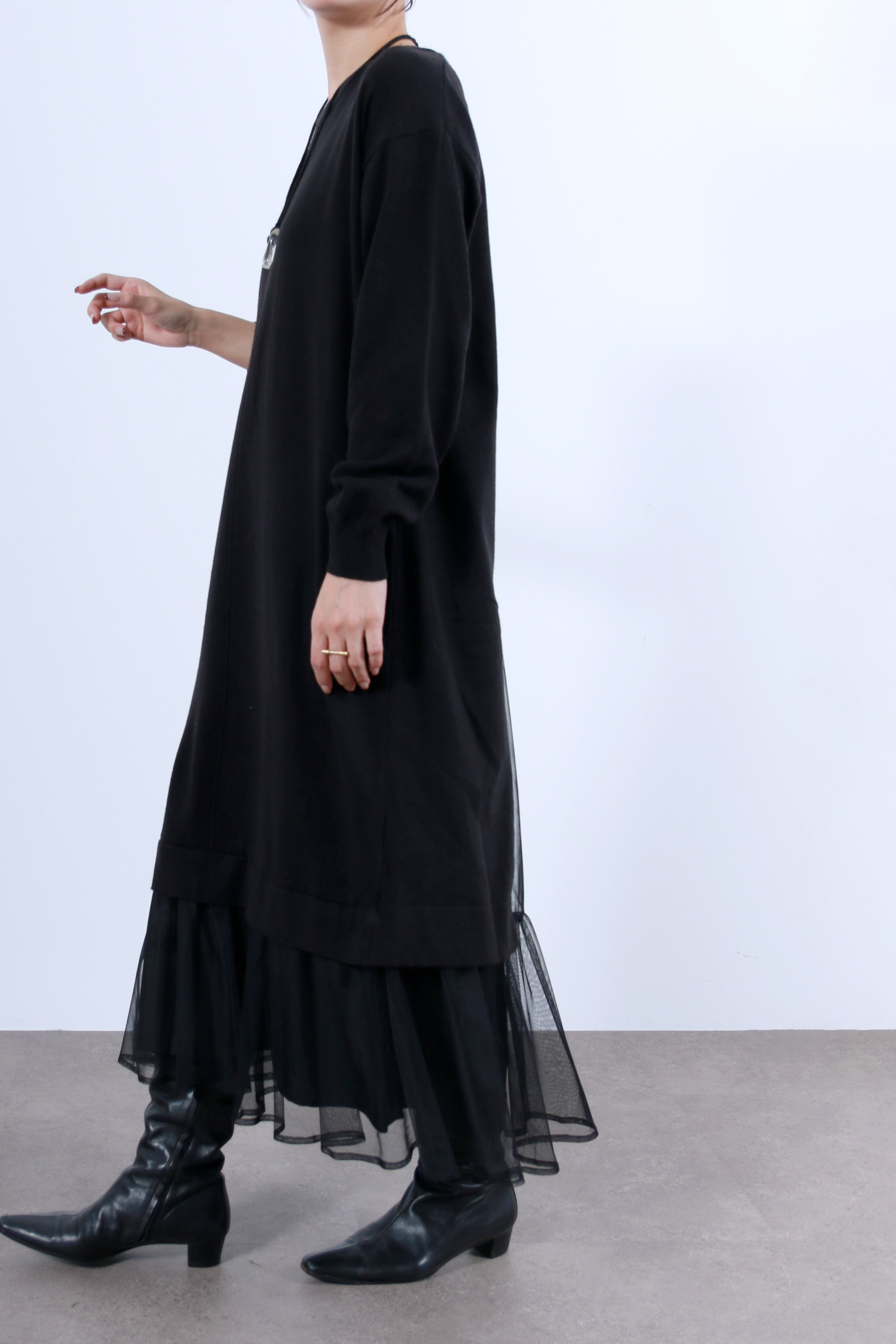 裾チュールニットワンピース(6263-510)