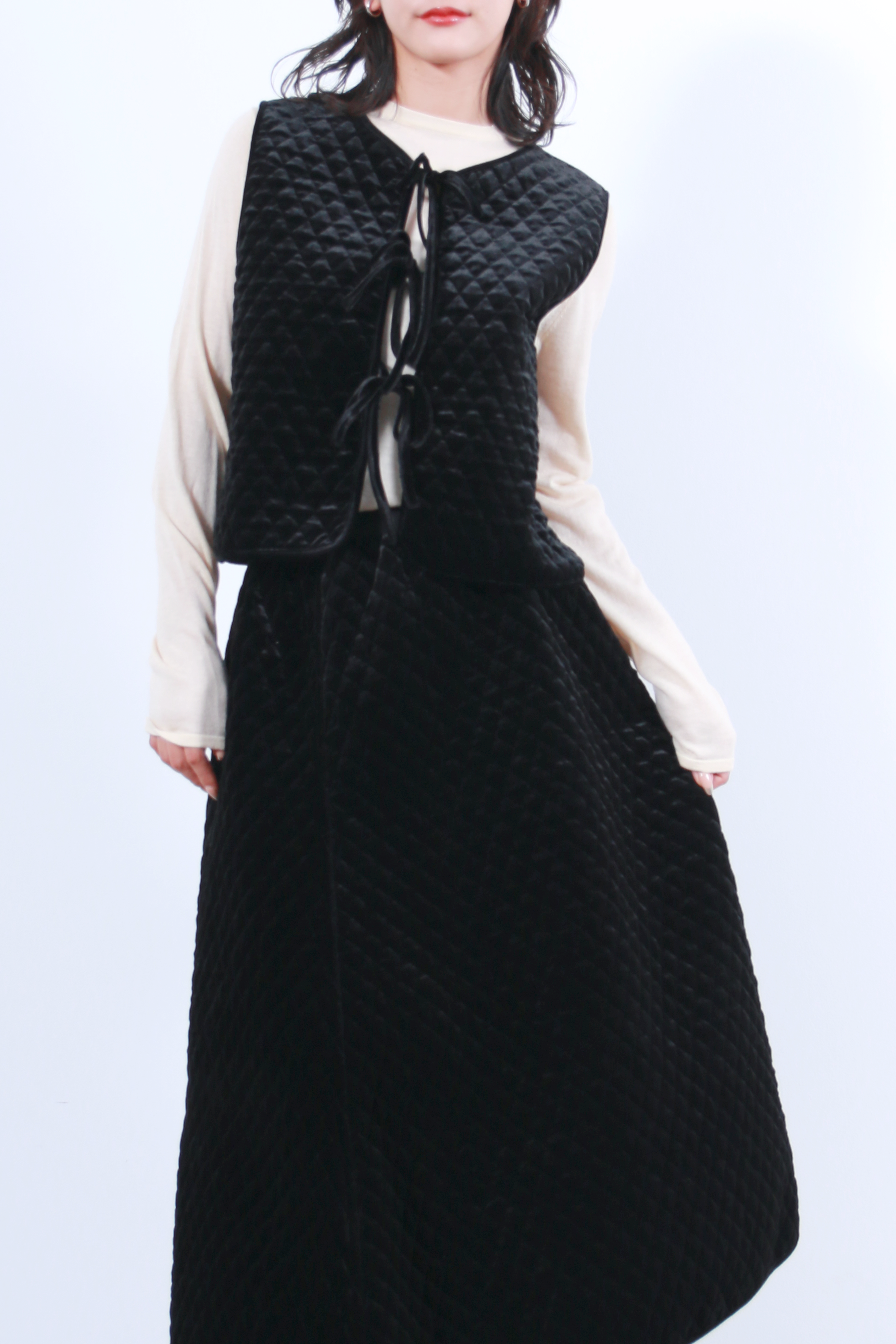 2WAYキルティングベロアベスト(6263-502)