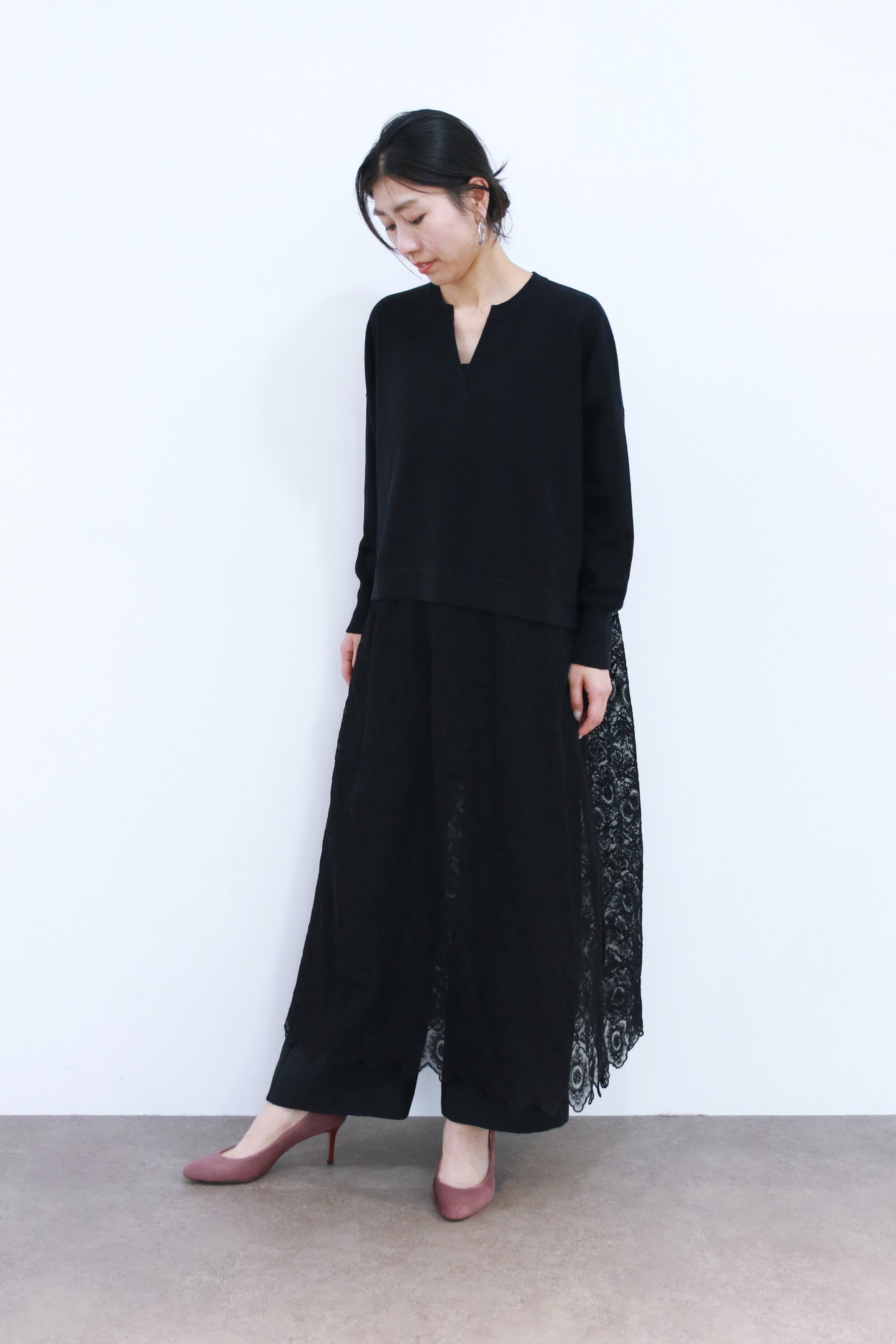 ニット×レースワンピース(6263-512)