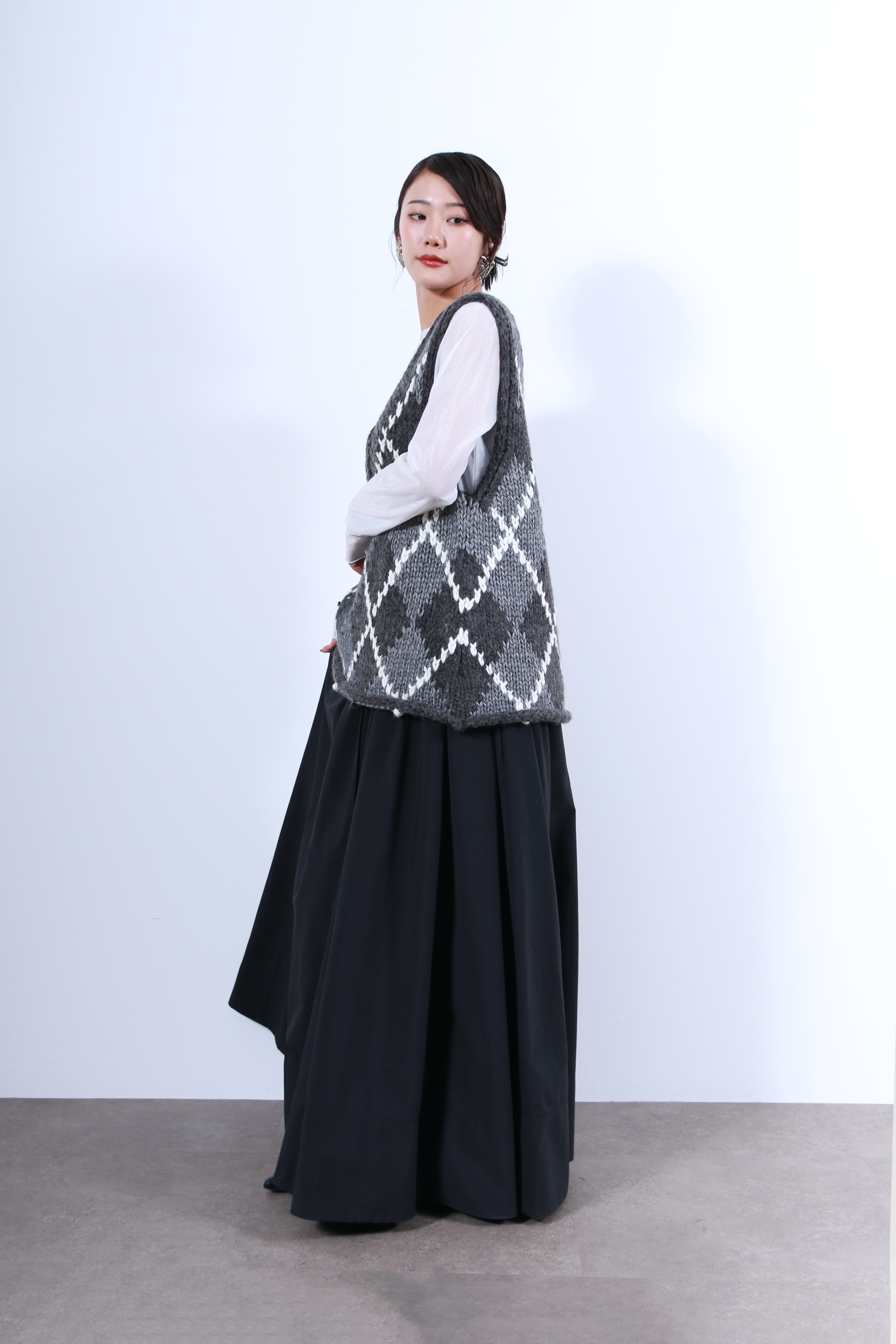 ハンドメイドカウチンニットベスト(6262-468)