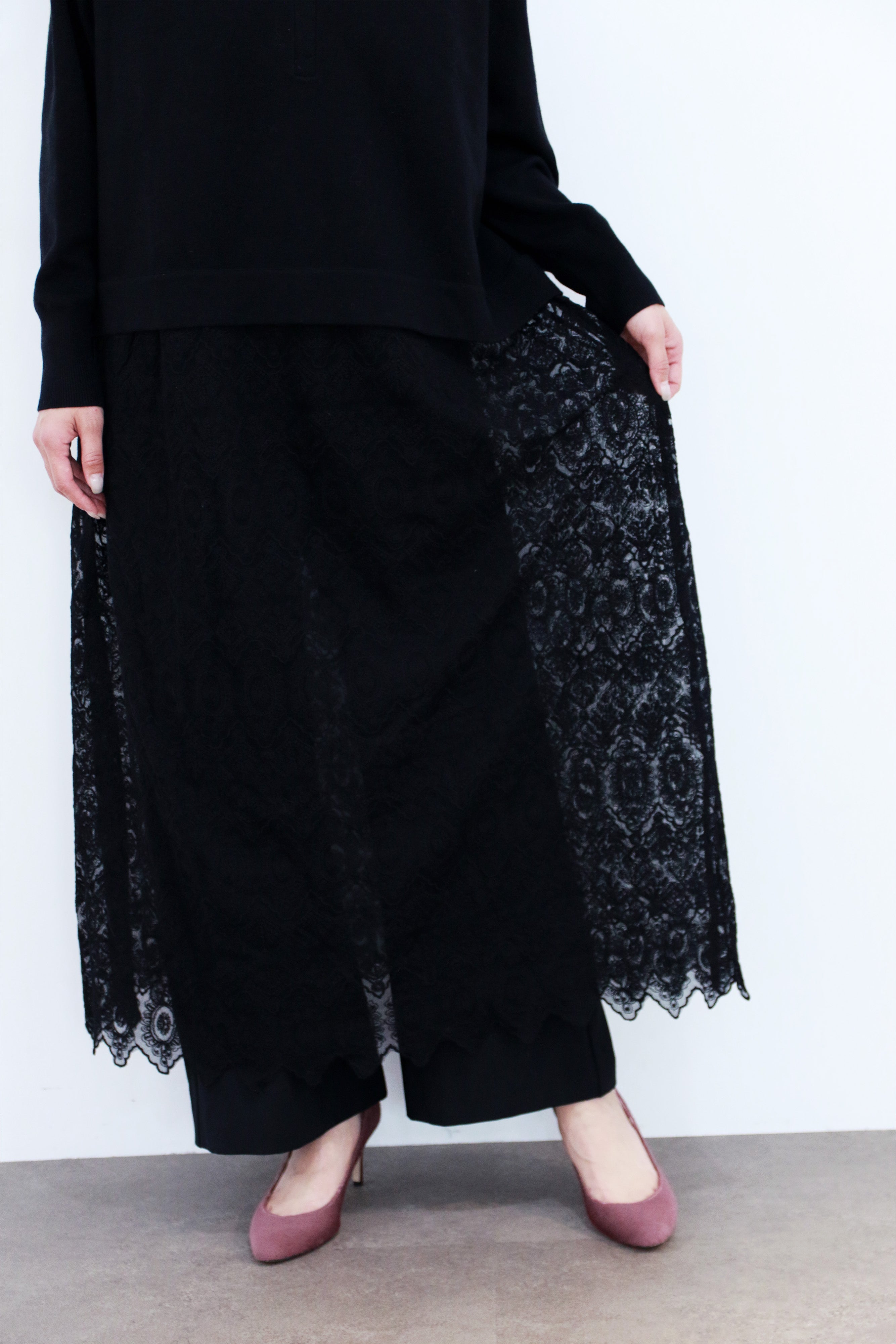 ニット×レースワンピース(6263-512)