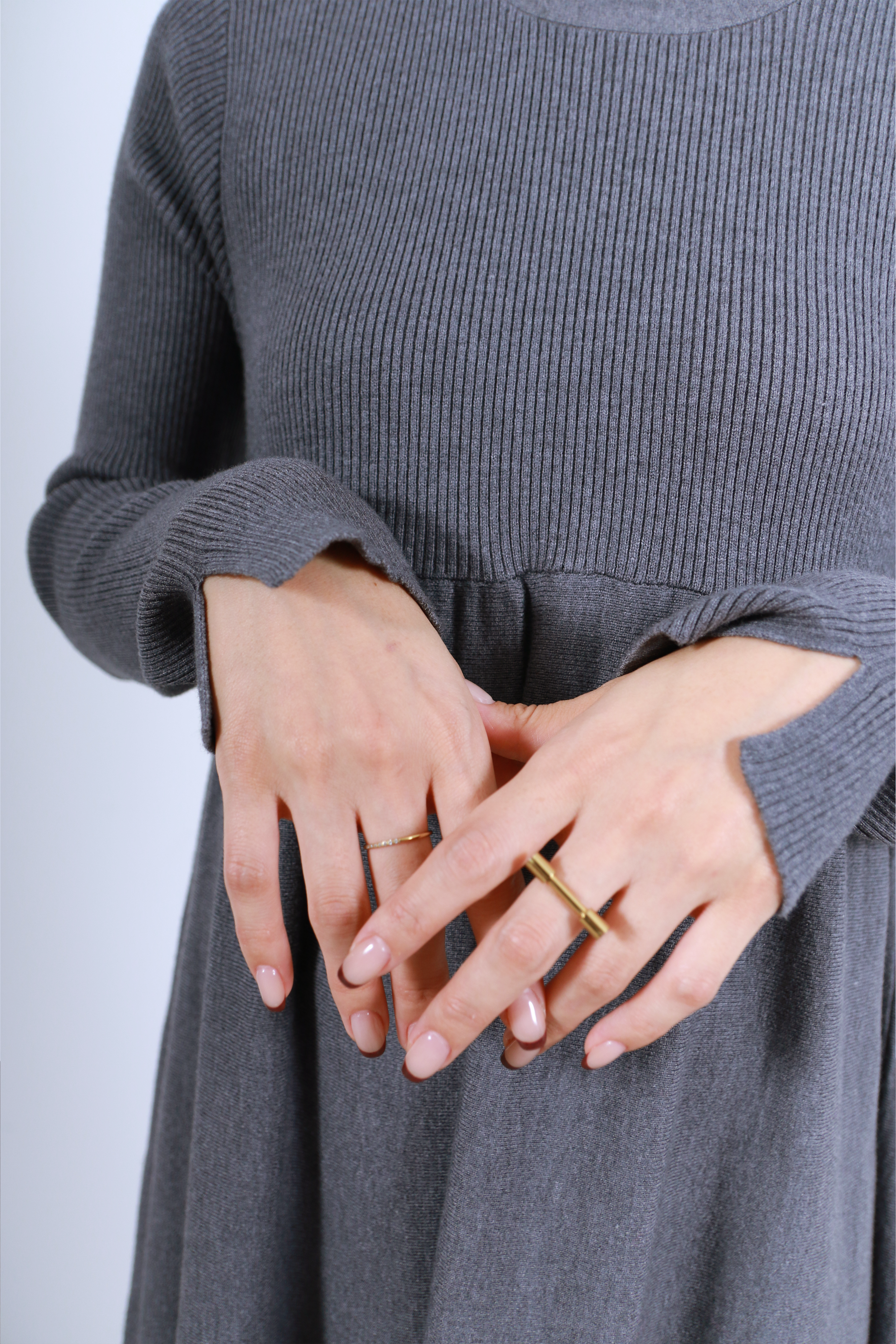 リブニットフレアーワンピース(6263-508)