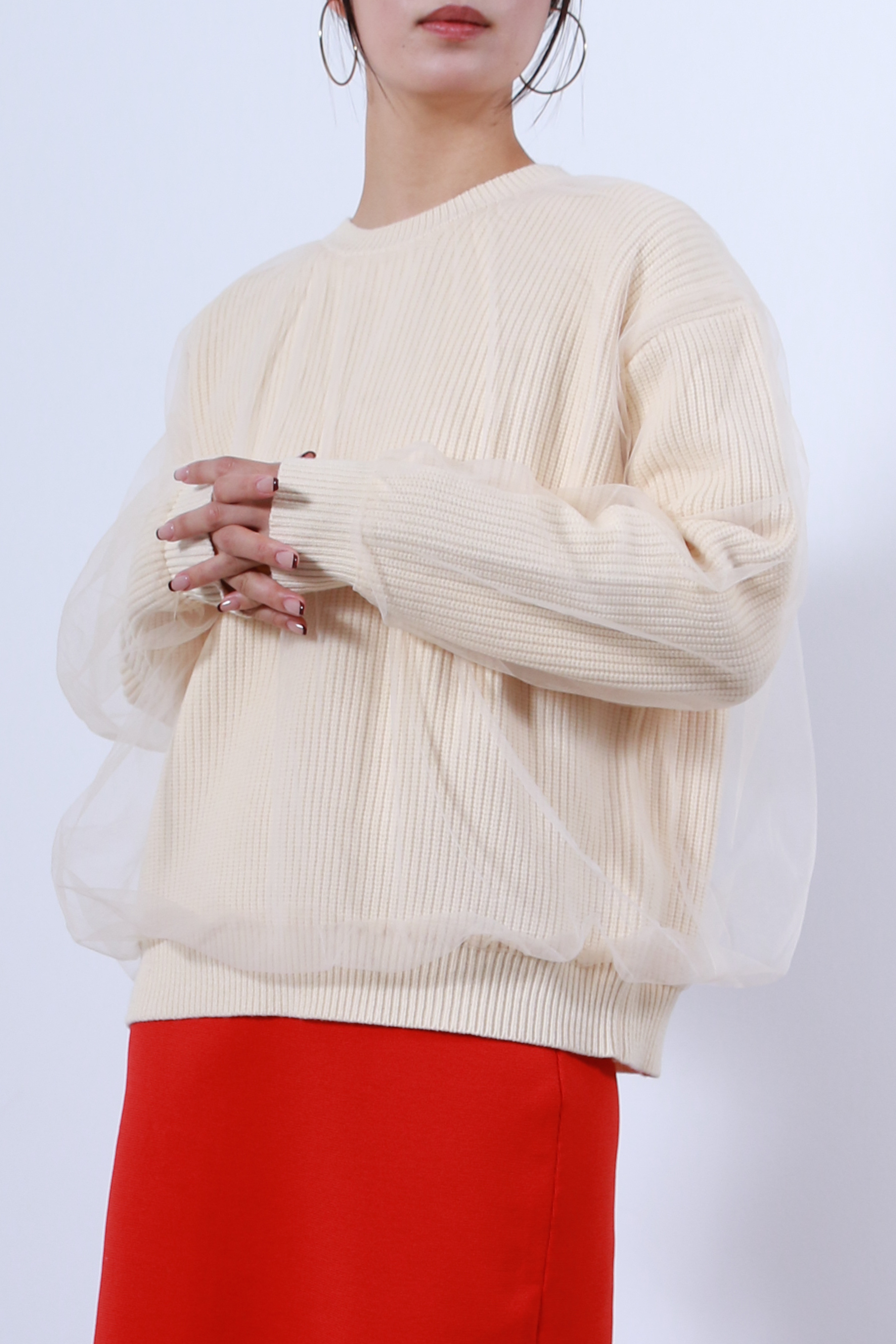 シアーチュール×ニットトップス(6263-518)