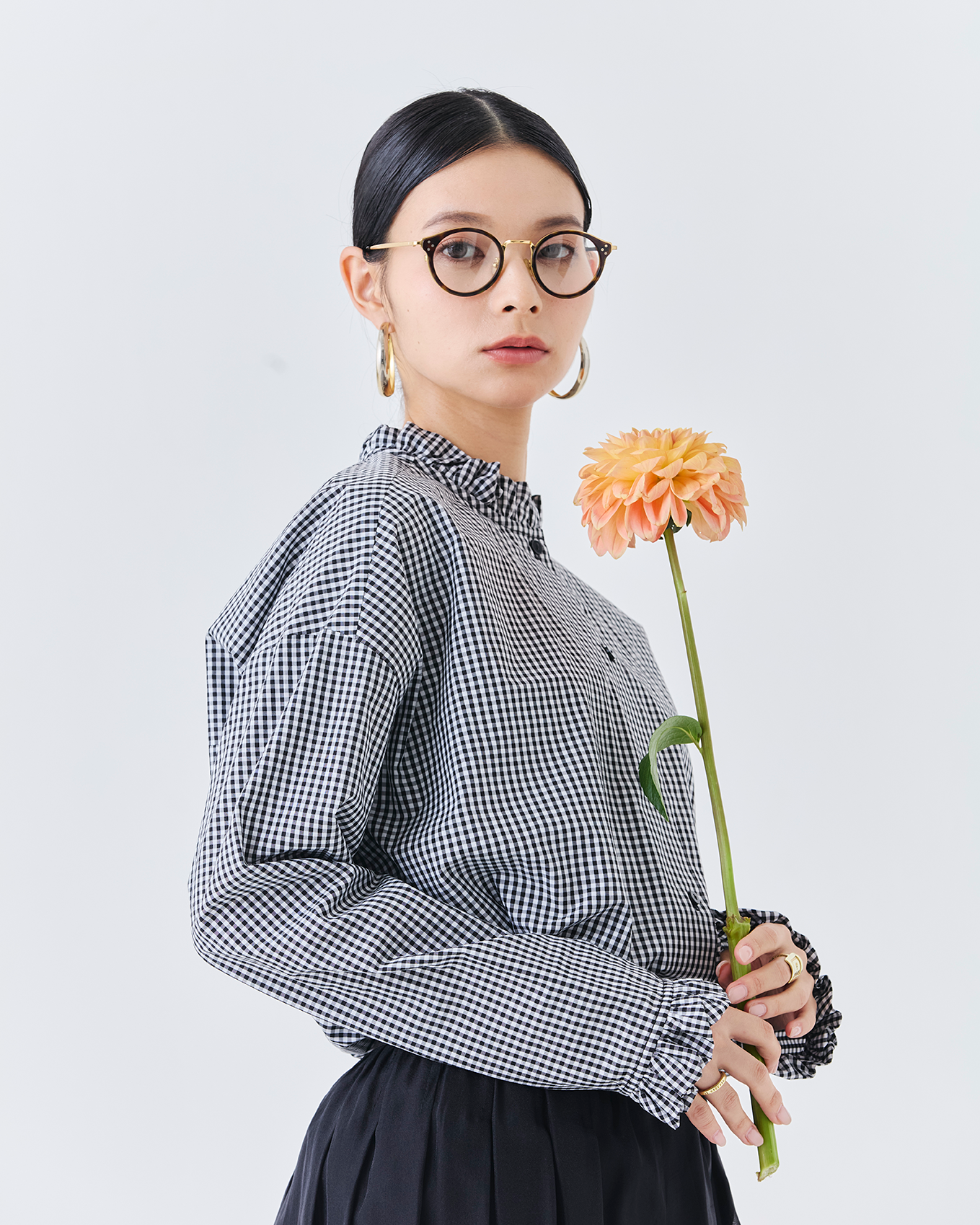 フリルカラーデザインシャツ(6263-498)