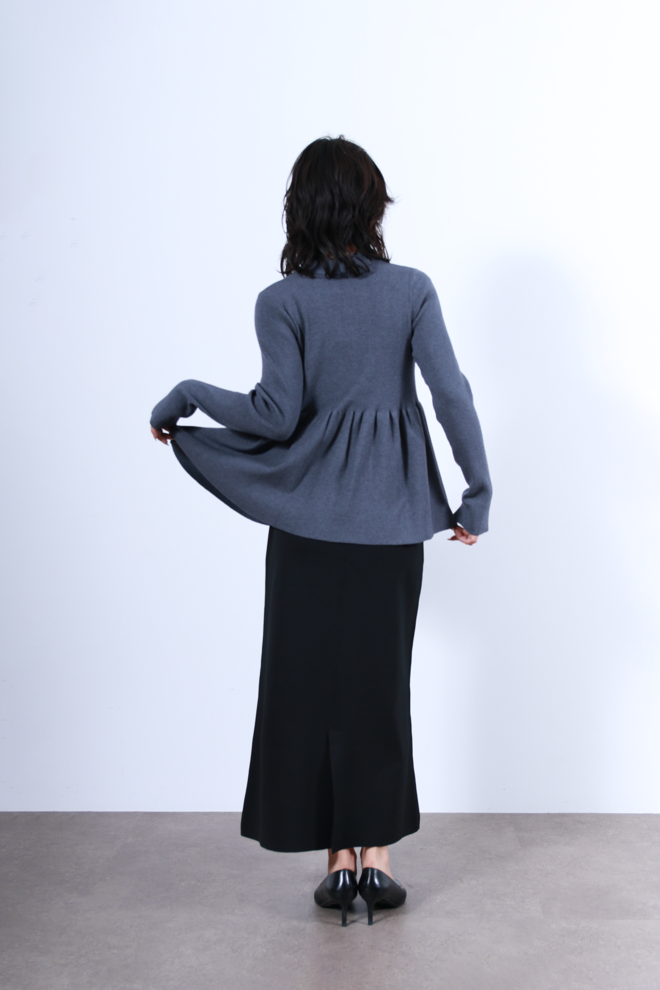 衿付リブニットフレアトップス(6263-507)