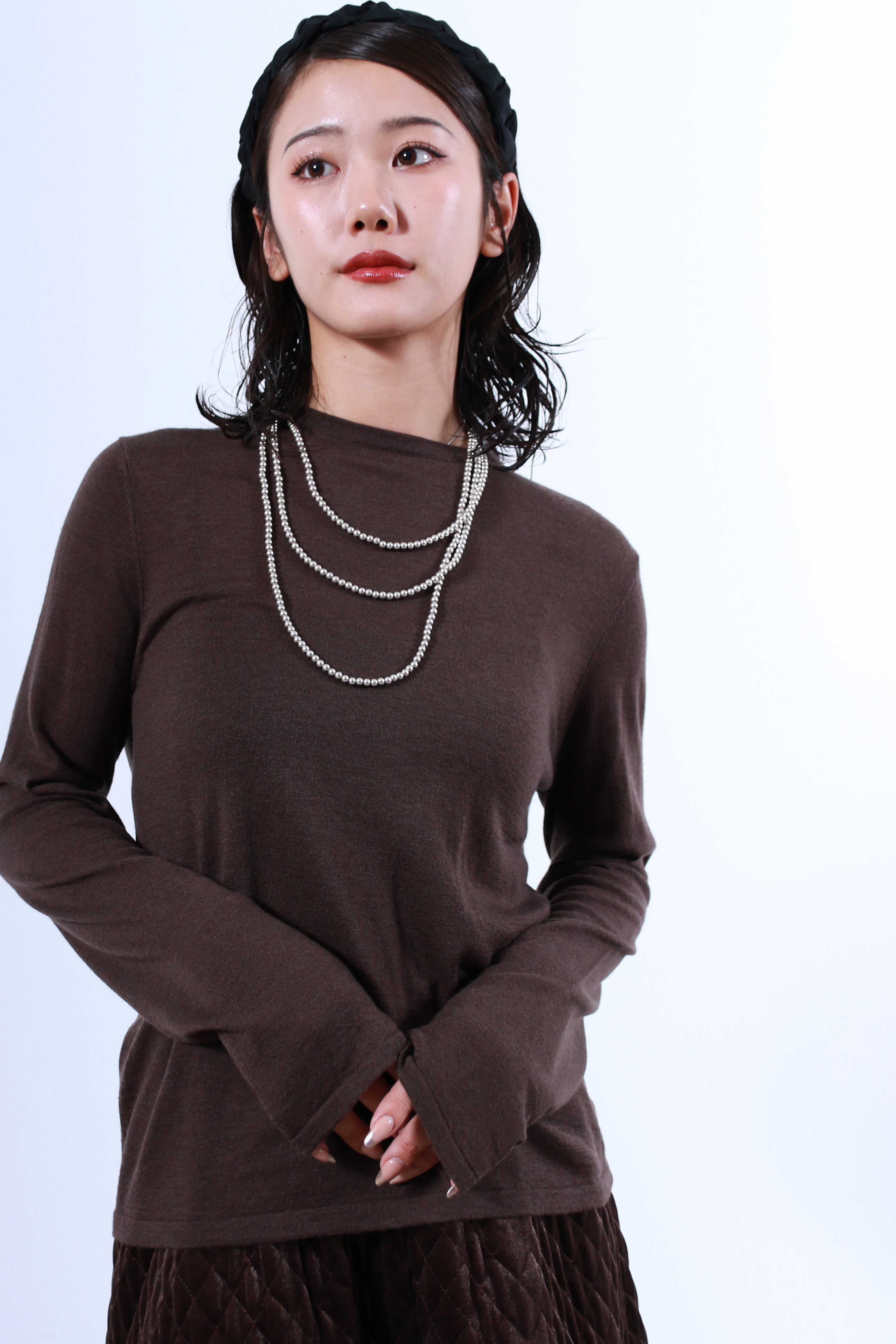 ウール混ベーシックニットトップス(6263-523)