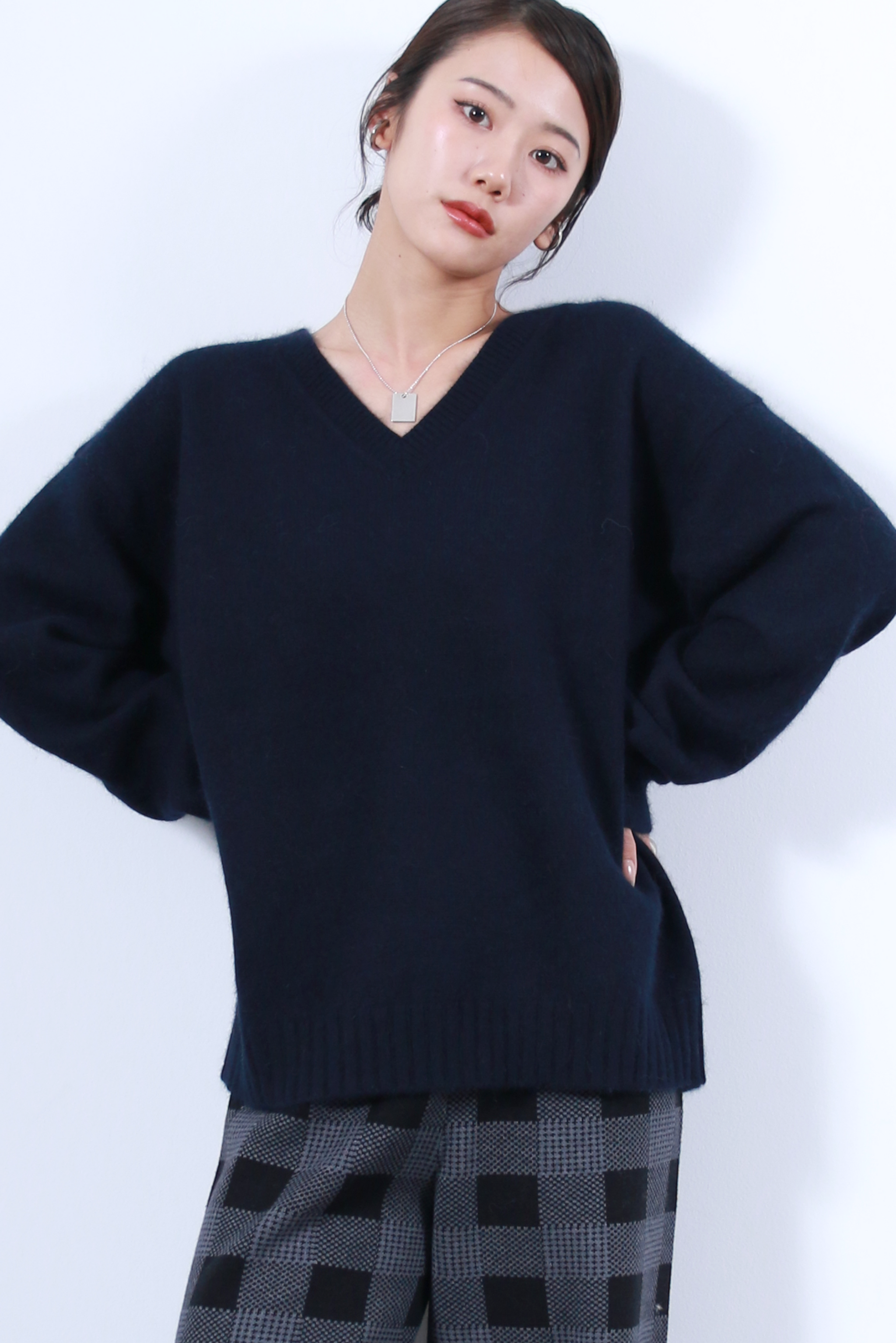 ラクーン混ベーシック2WAYネックトップス(6263-530)