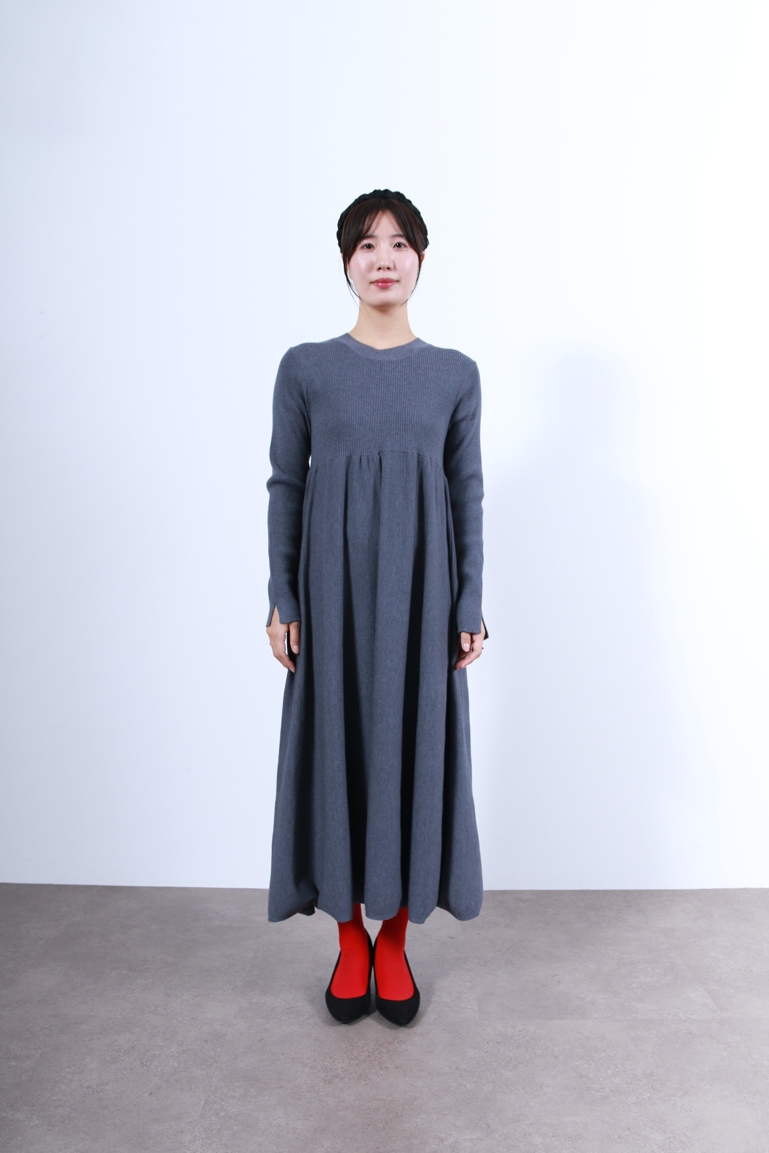 リブニットフレアーワンピース(6263-508)