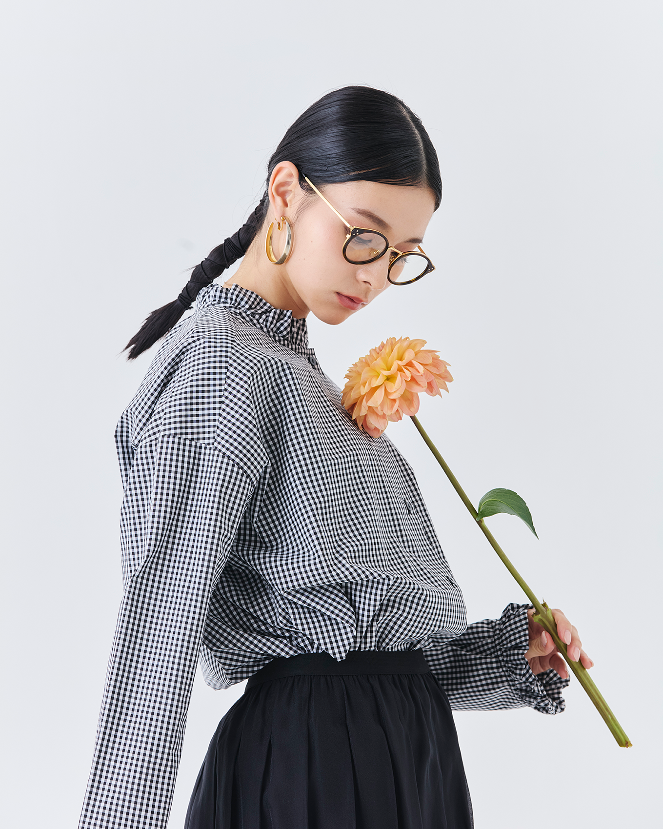 フリルカラーデザインシャツ(6263-498)