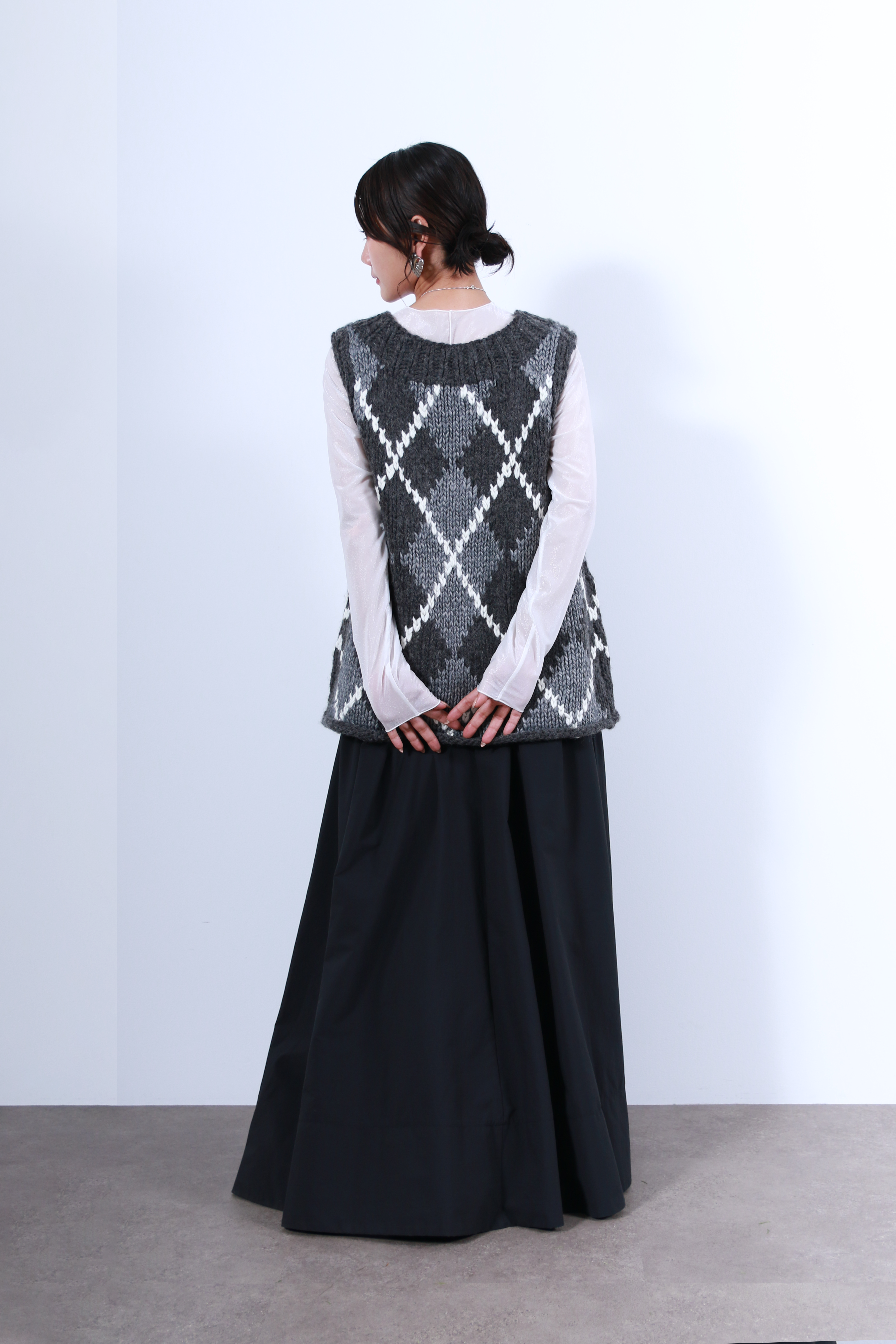 ハンドメイドカウチンニットベスト(6262-468)