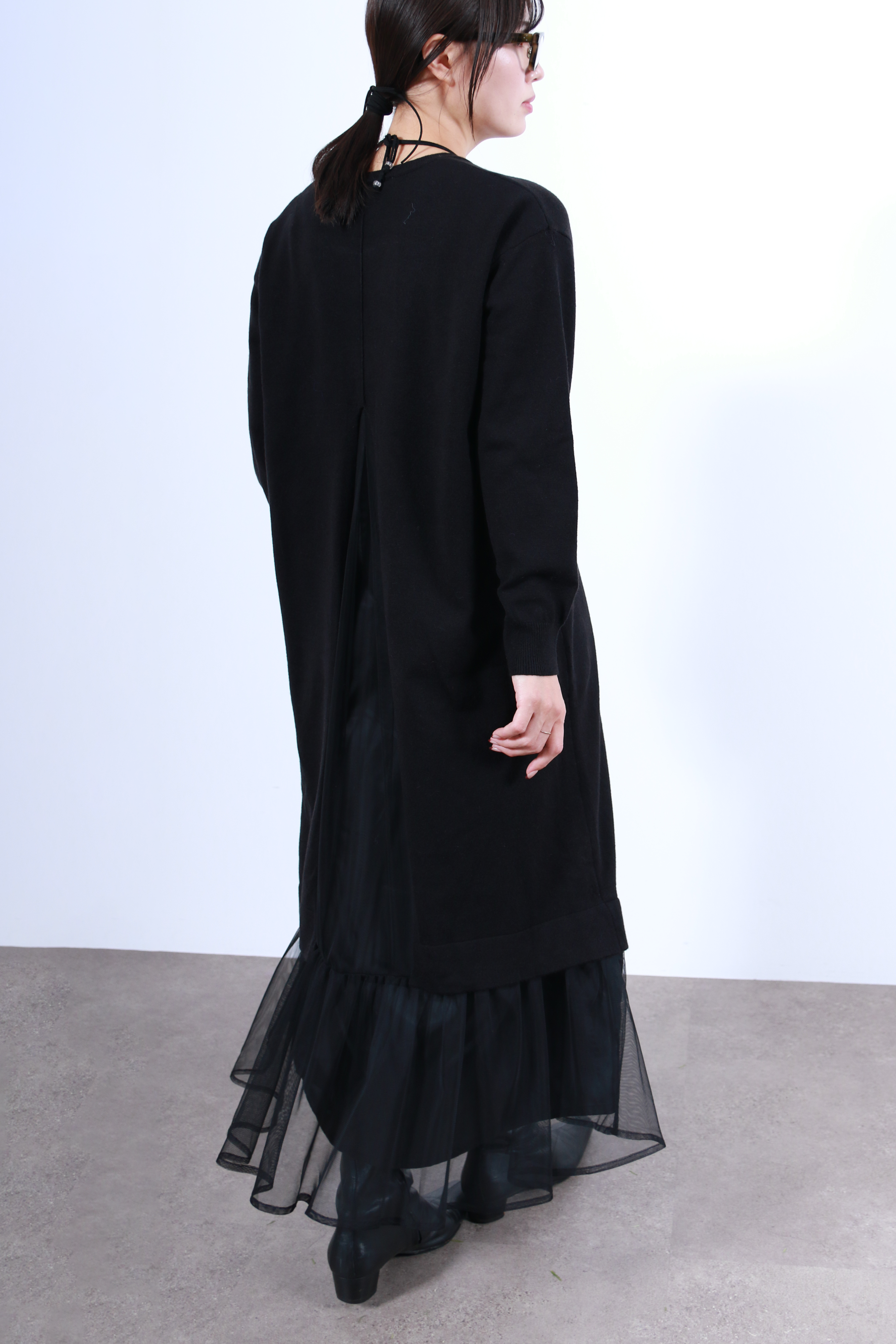 裾チュールニットワンピース(6263-510)