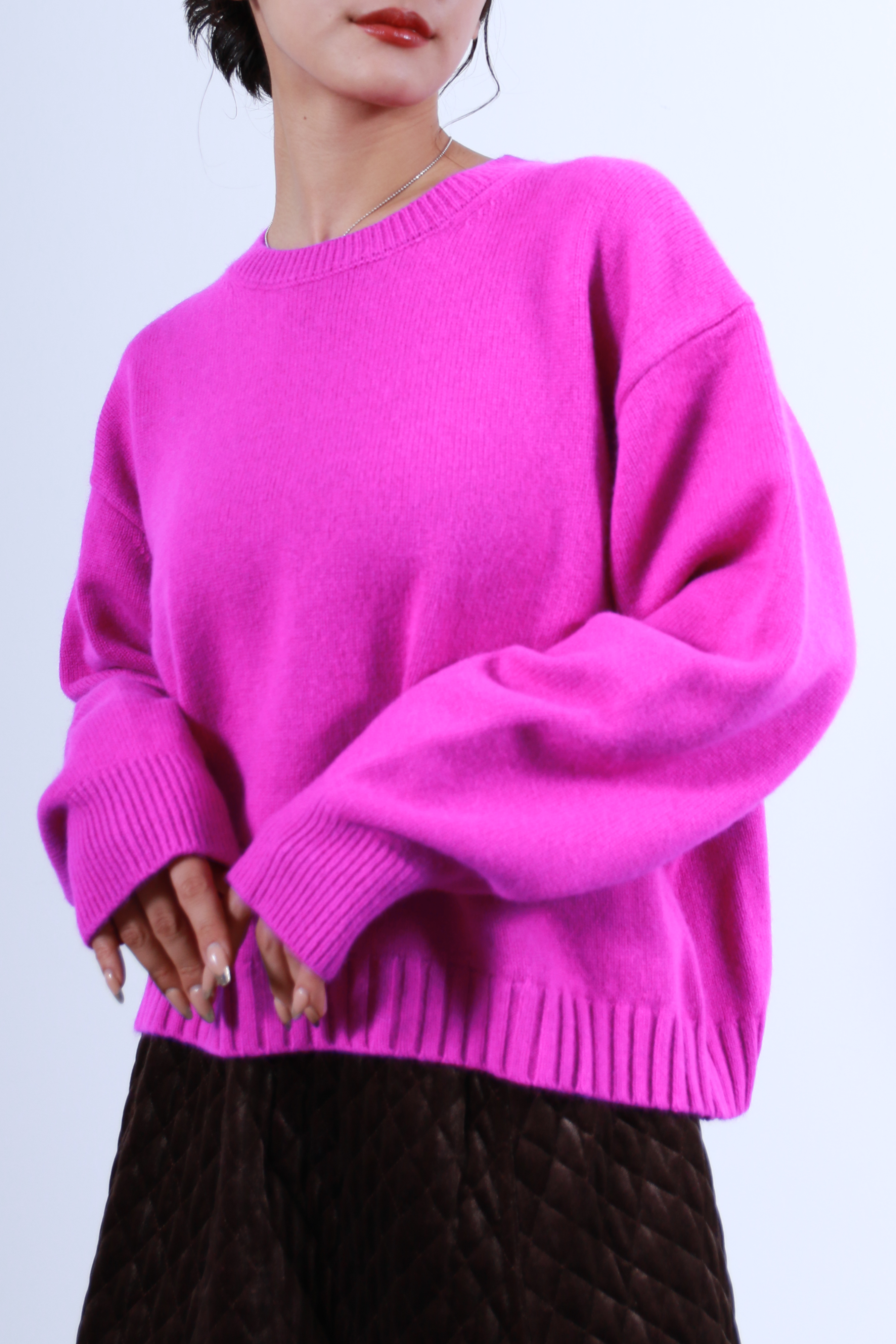 ラクーン混ベーシックプルオーバーニットトップス(6263-531)