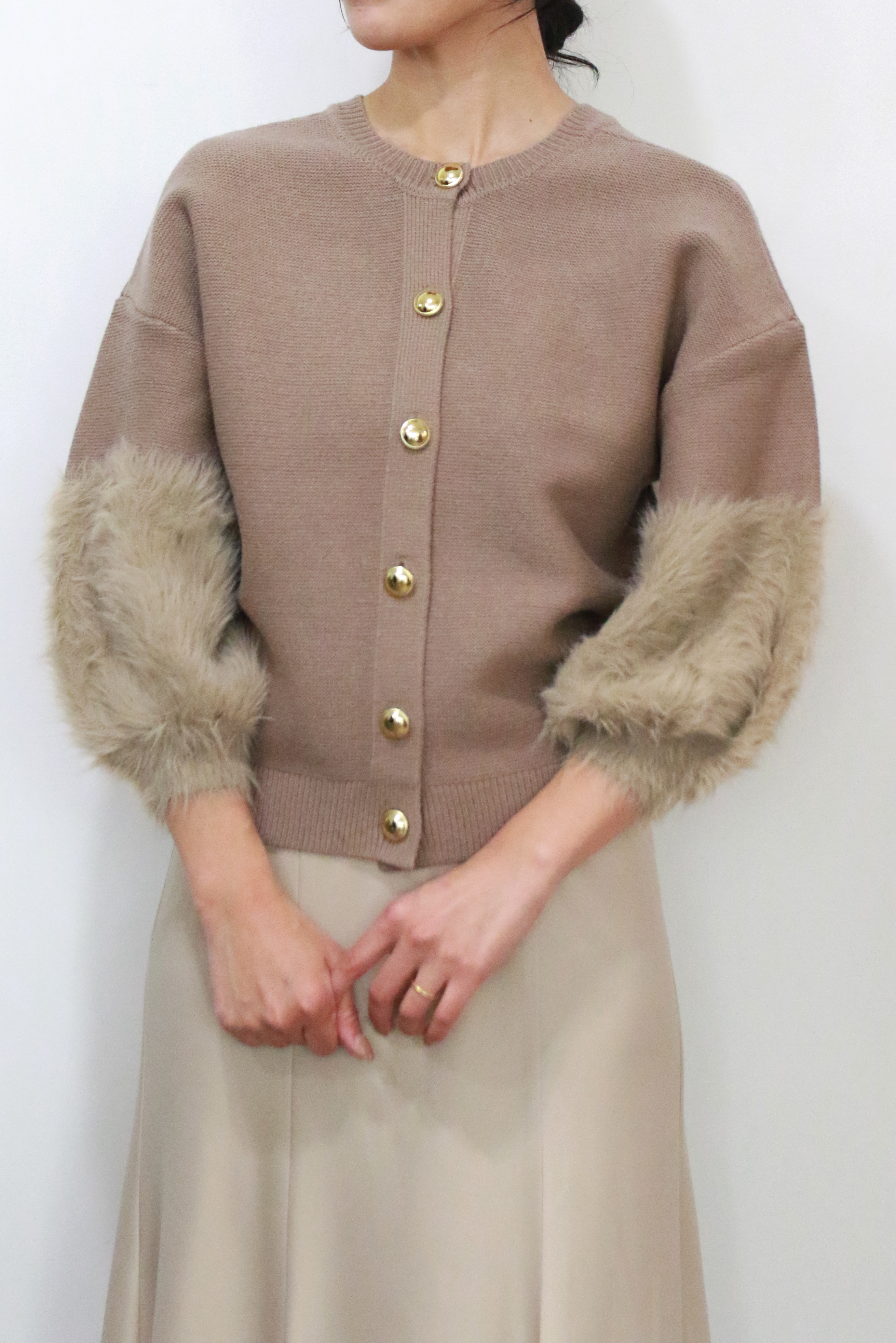 ファースリーブ2WAYカーディガン(6264-589)