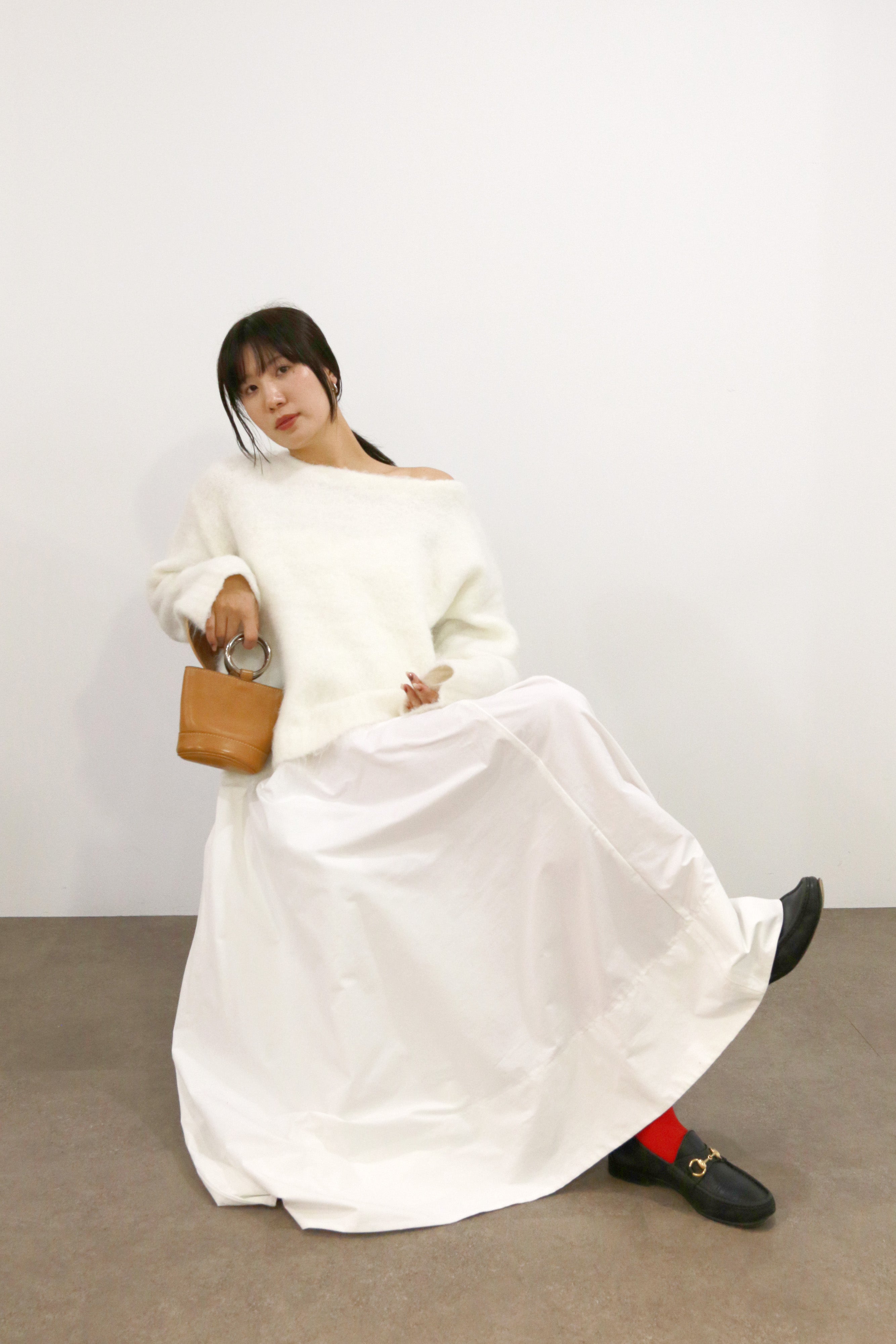 【Shikina×TORRAZZO】2WAYニット×ボリュームドレス(6265-302) 05.WHITE