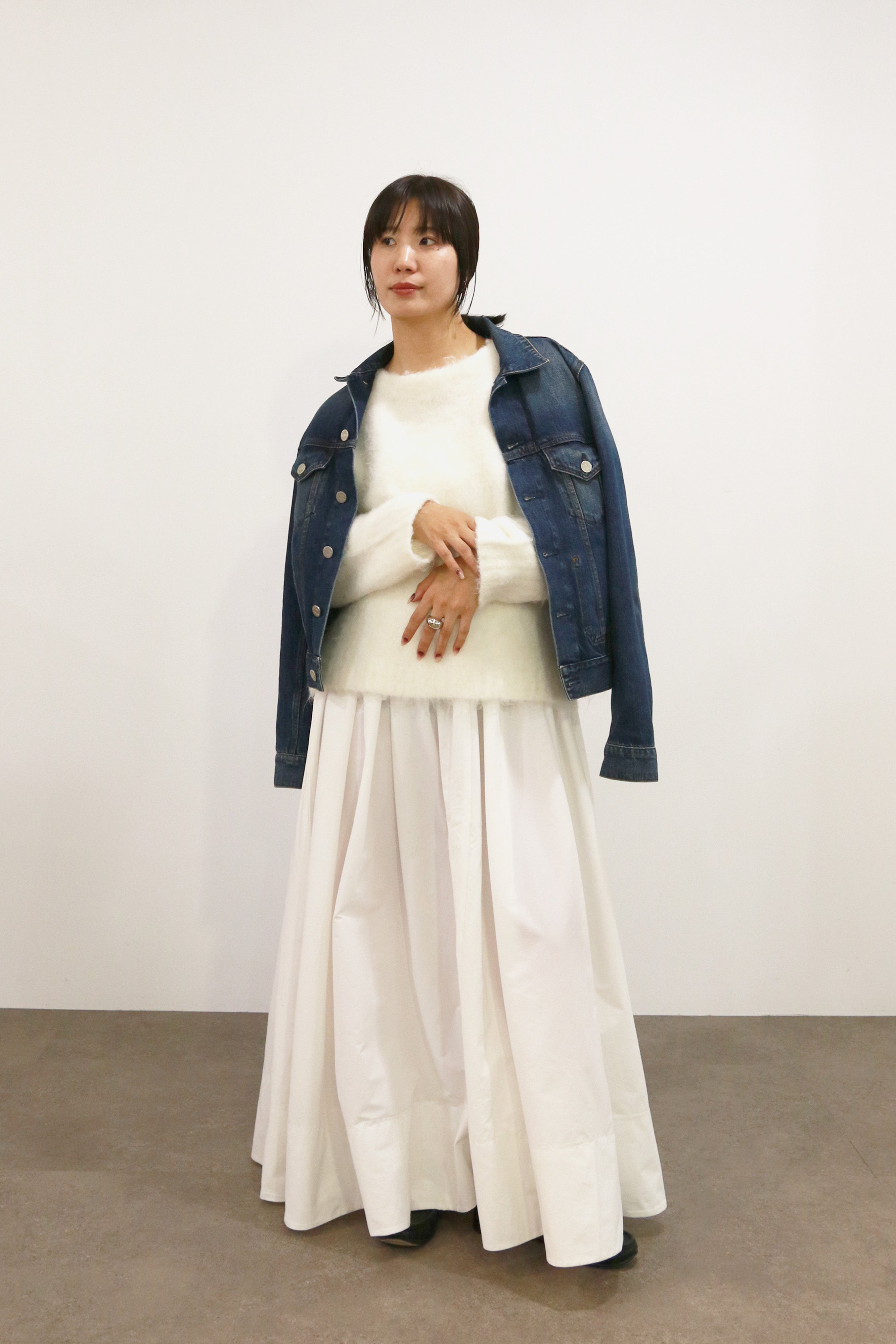 【Shikina×TORRAZZO】2WAYニット×ボリュームドレス(6265-302) 05.WHITE