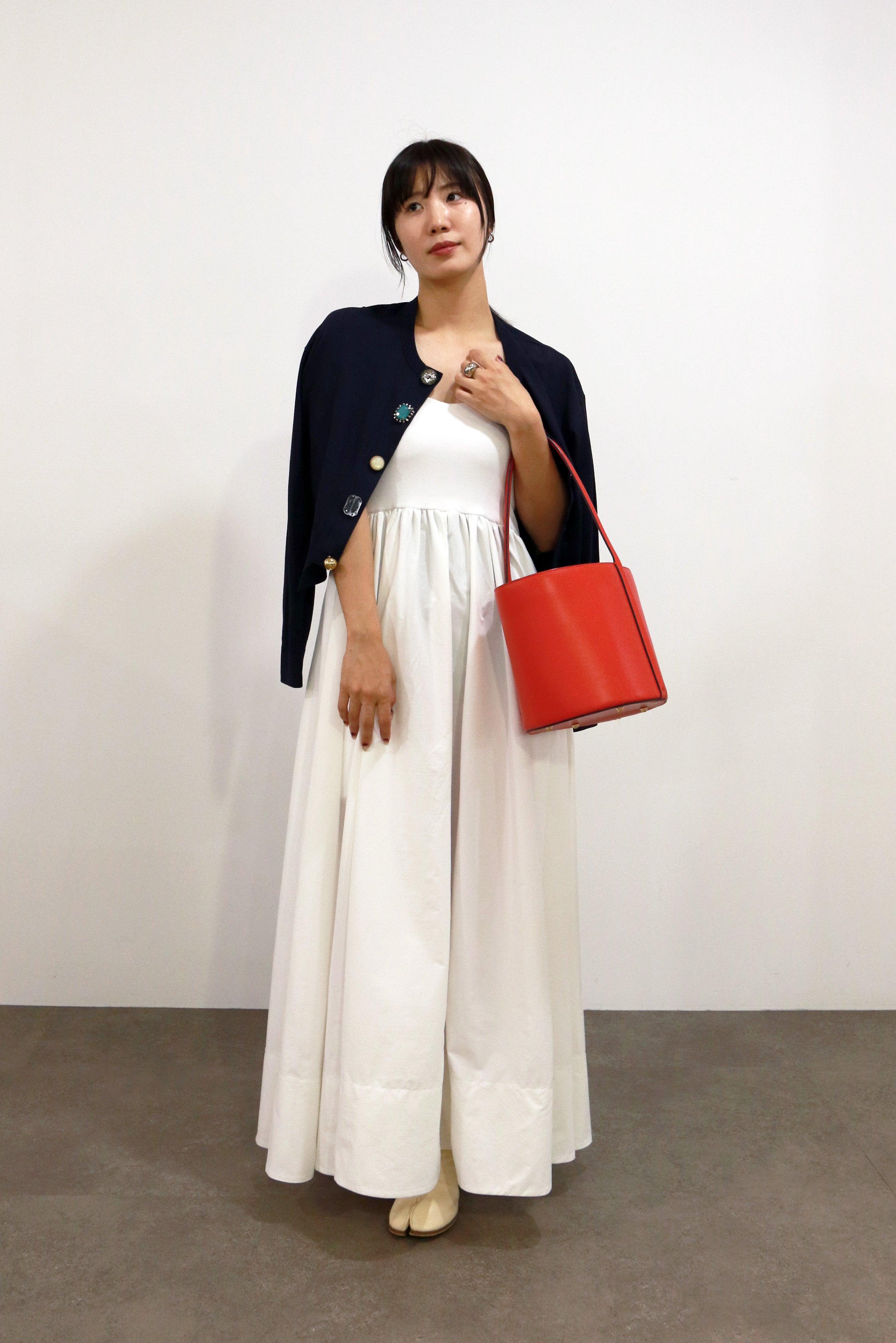 【Shikina×TORRAZZO】2WAYニット×ボリュームドレス(6265-302) 05.WHITE