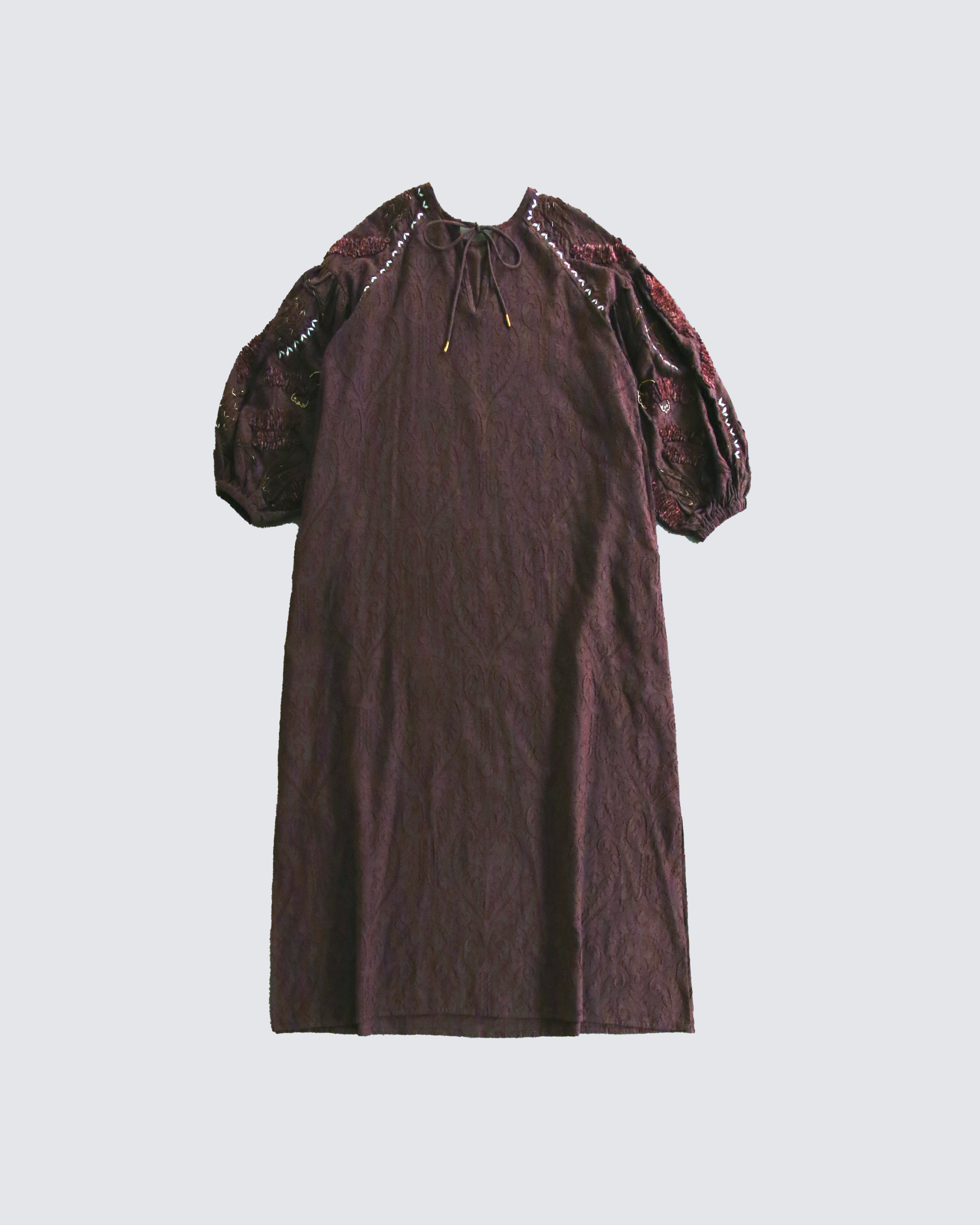 テクニカル刺繍ジャガードワンピース(3516-545)