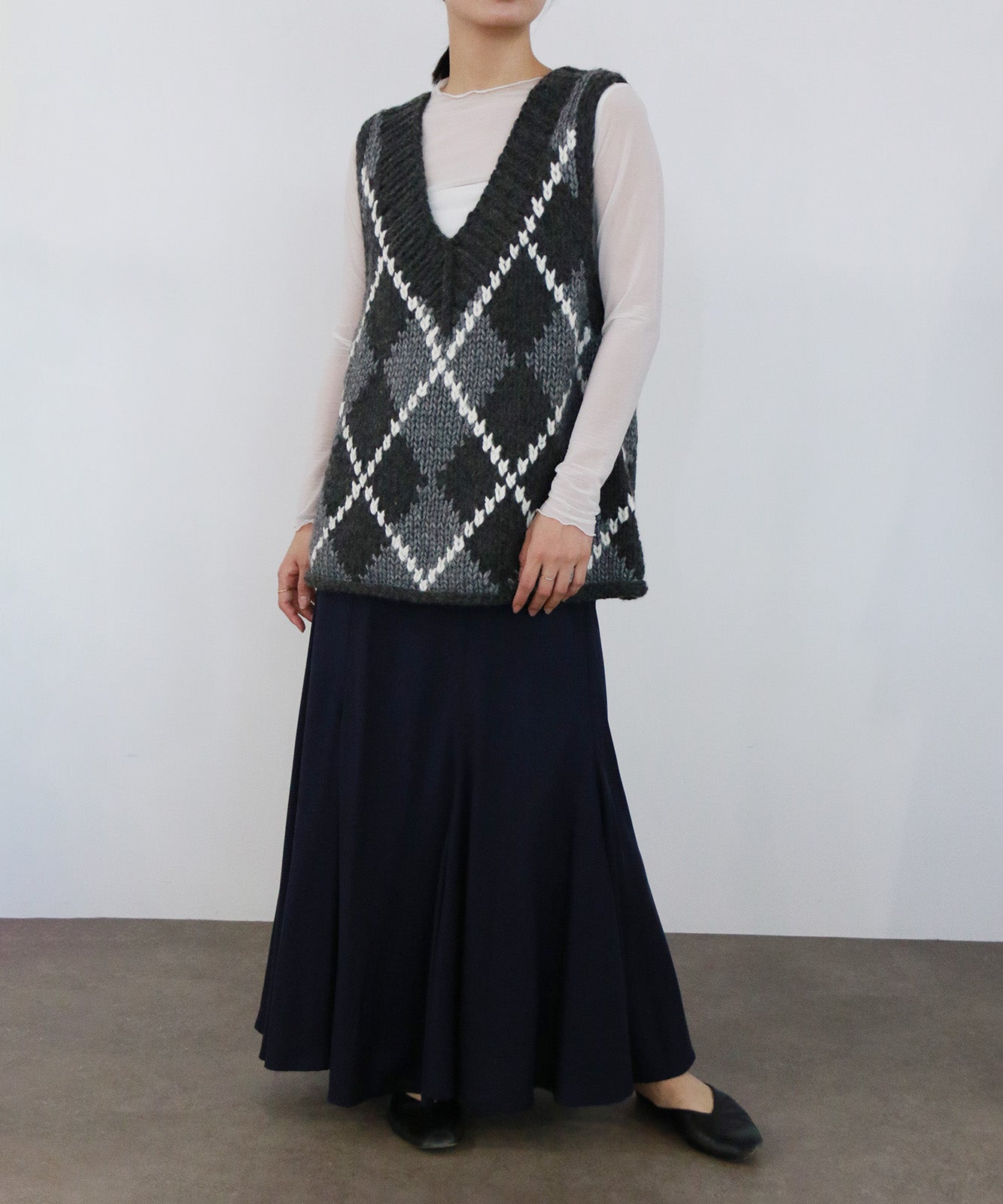 ハンドメイドカウチンニットベスト(6262-468)