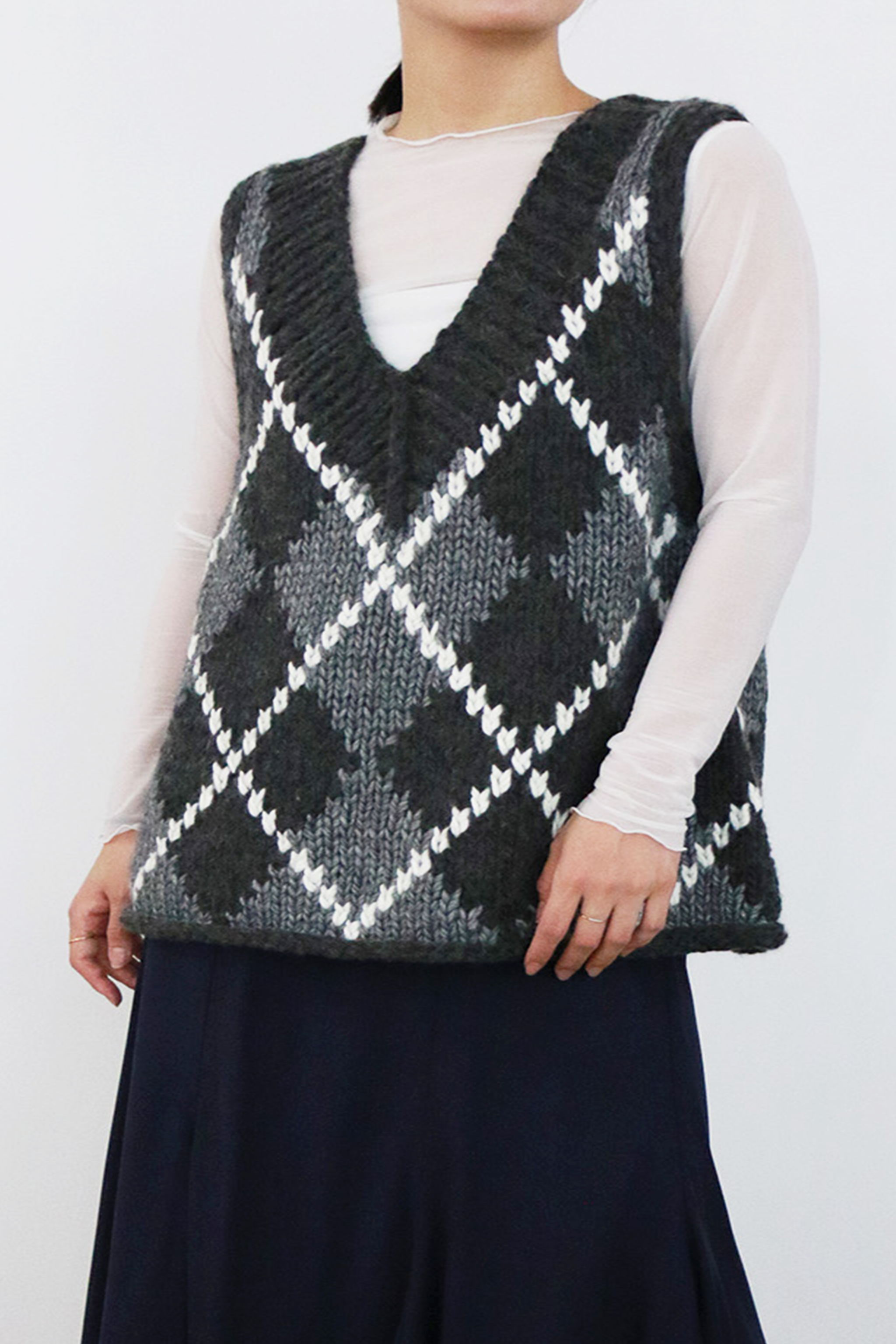 先行入荷】ハンドメイドカウチンニットベスト(6262-468)