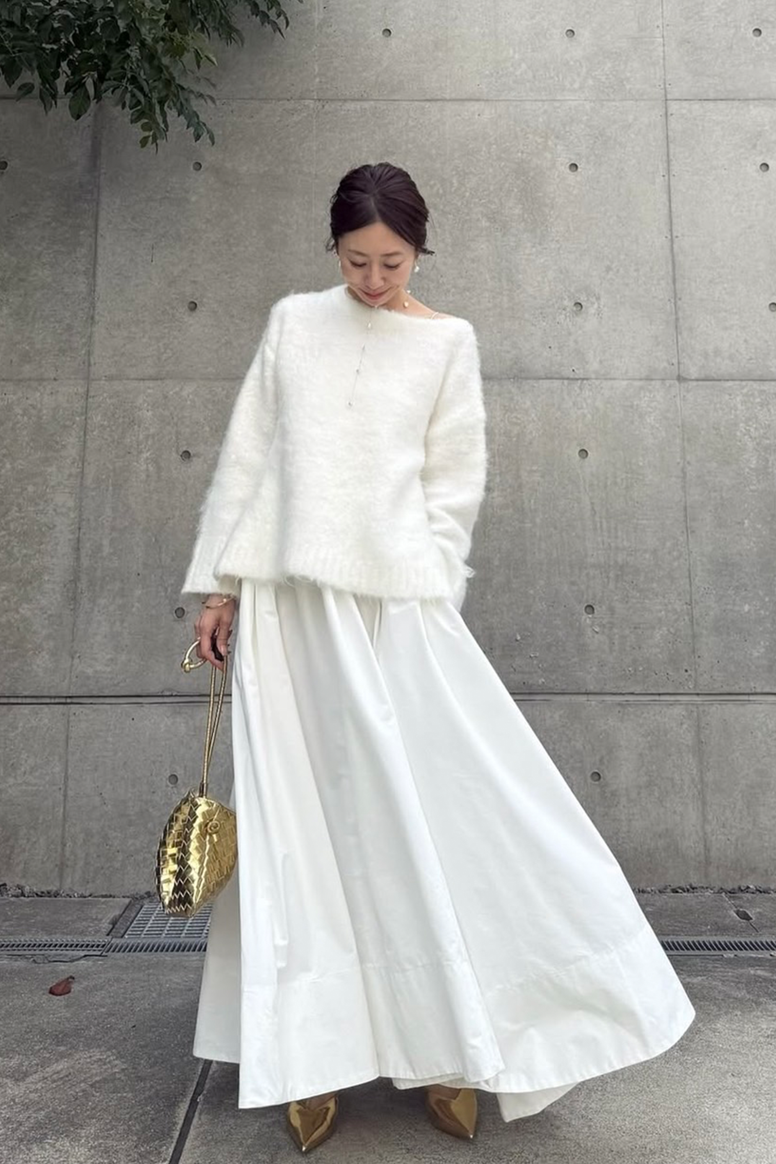 【Shikina×TORRAZZO】2WAYニット×ボリュームドレス(6265-302) 05.WHITE