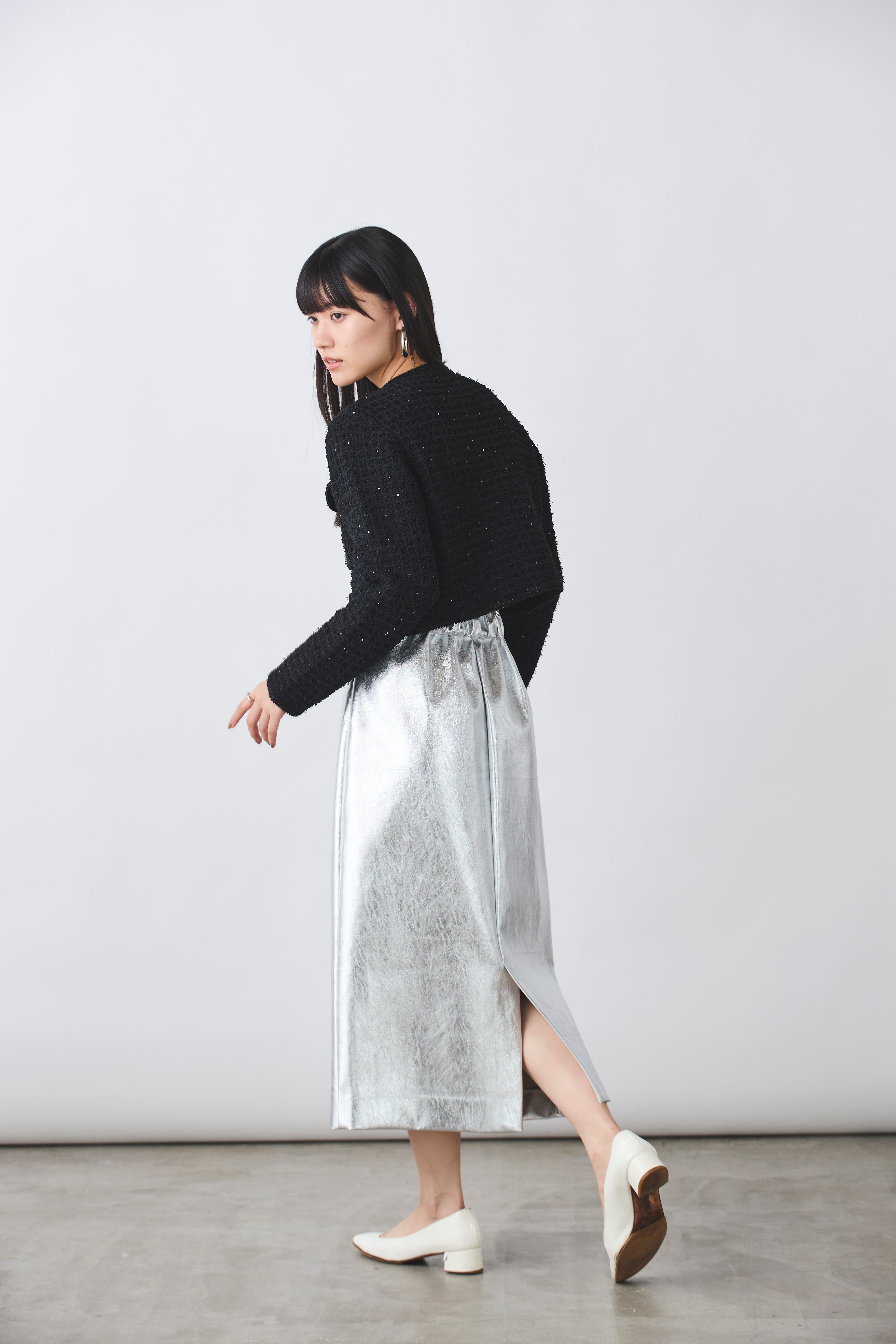 メタリック Iラインスカート(6253-578)