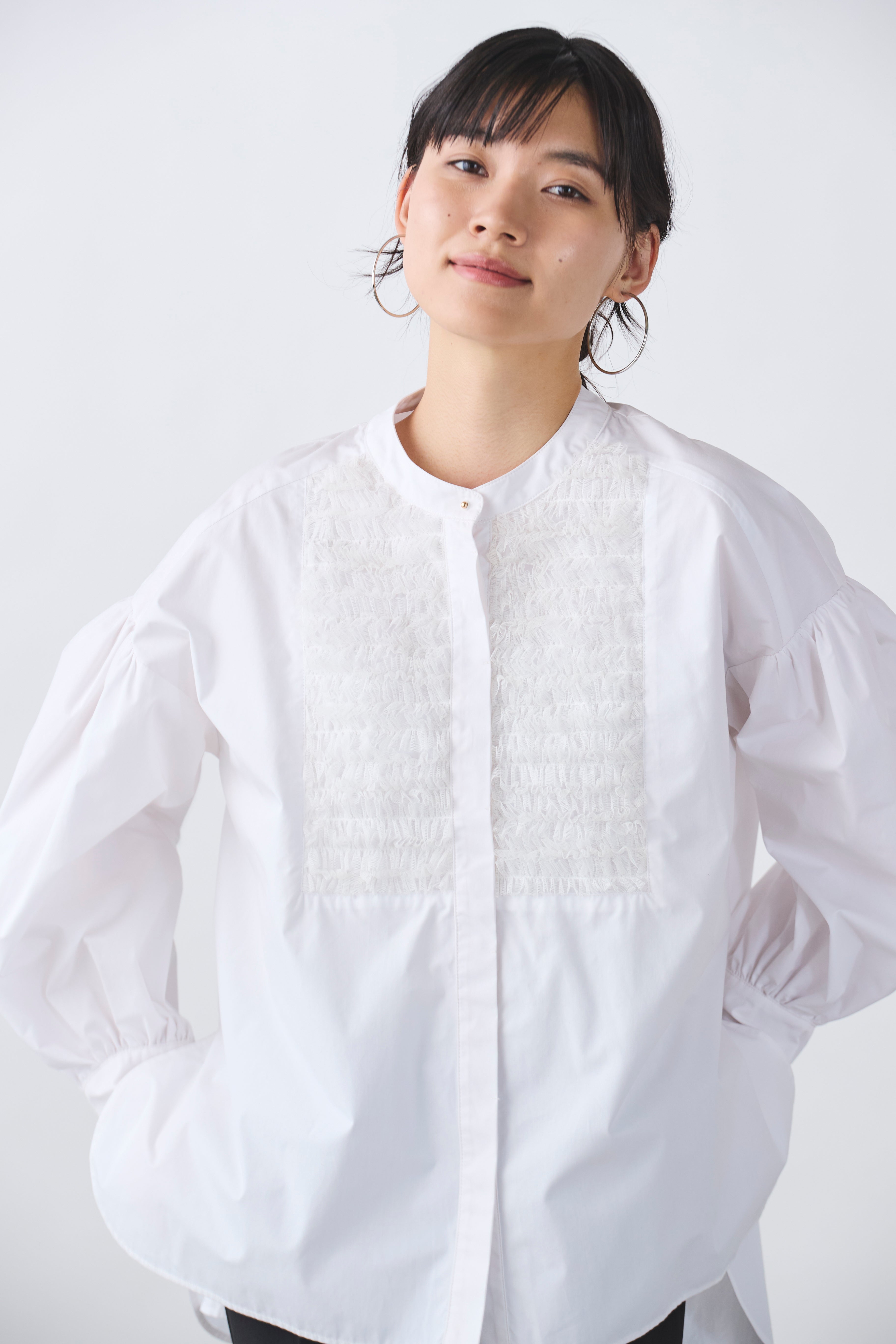 チュールフリルブラウス(6262ー457)