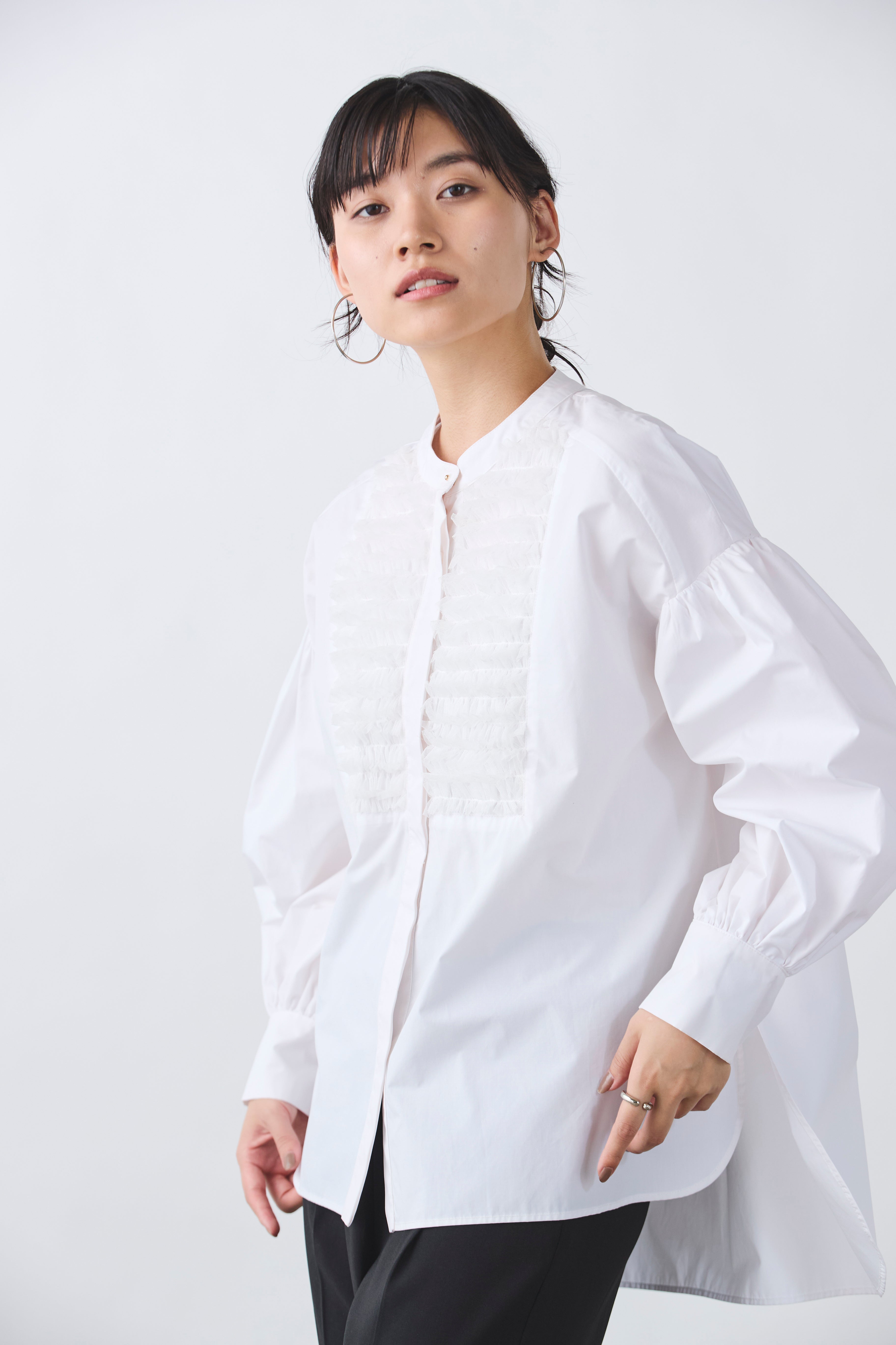 チュールフリルブラウス(6262ー457)