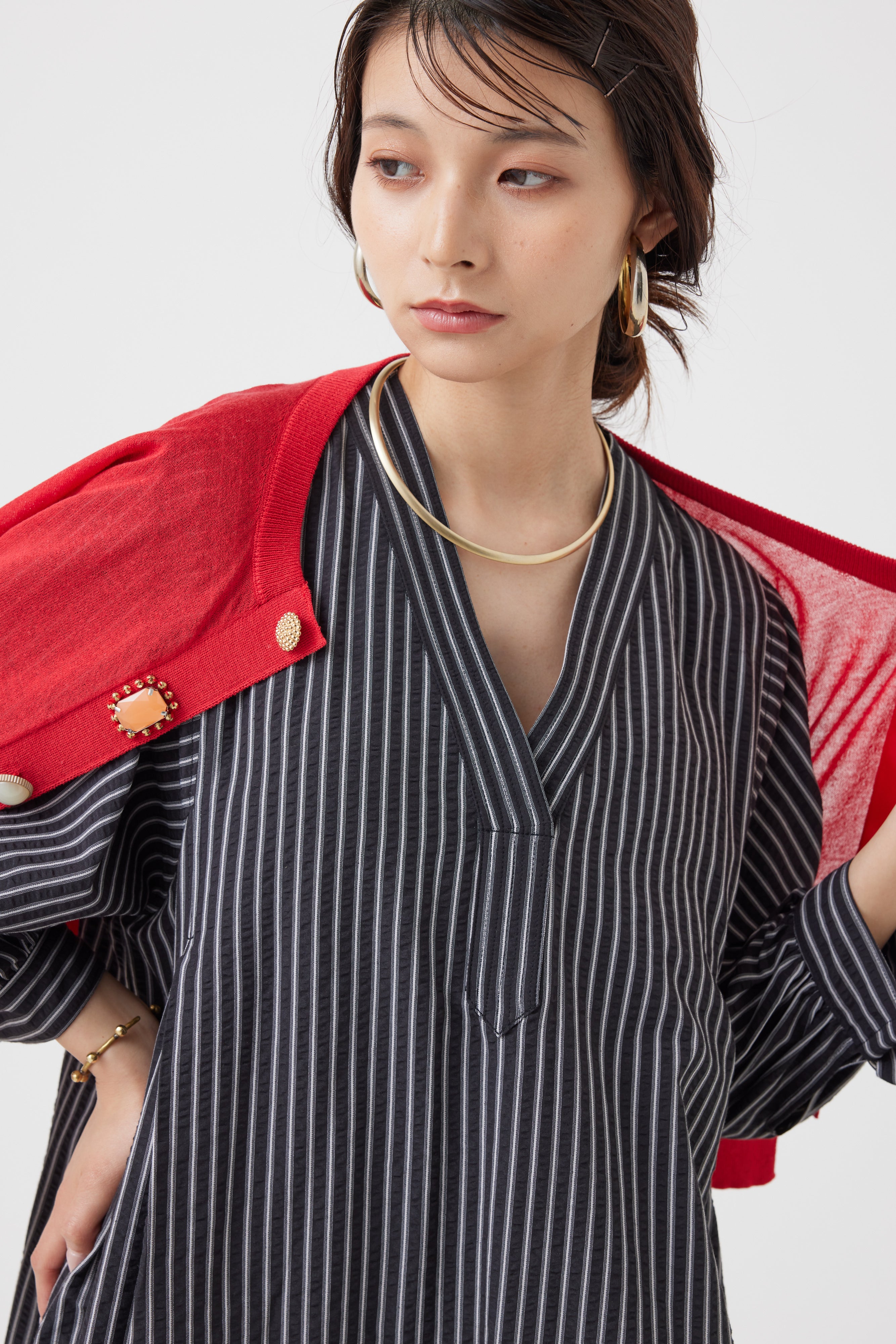 ストライプワンピース(6251-347)