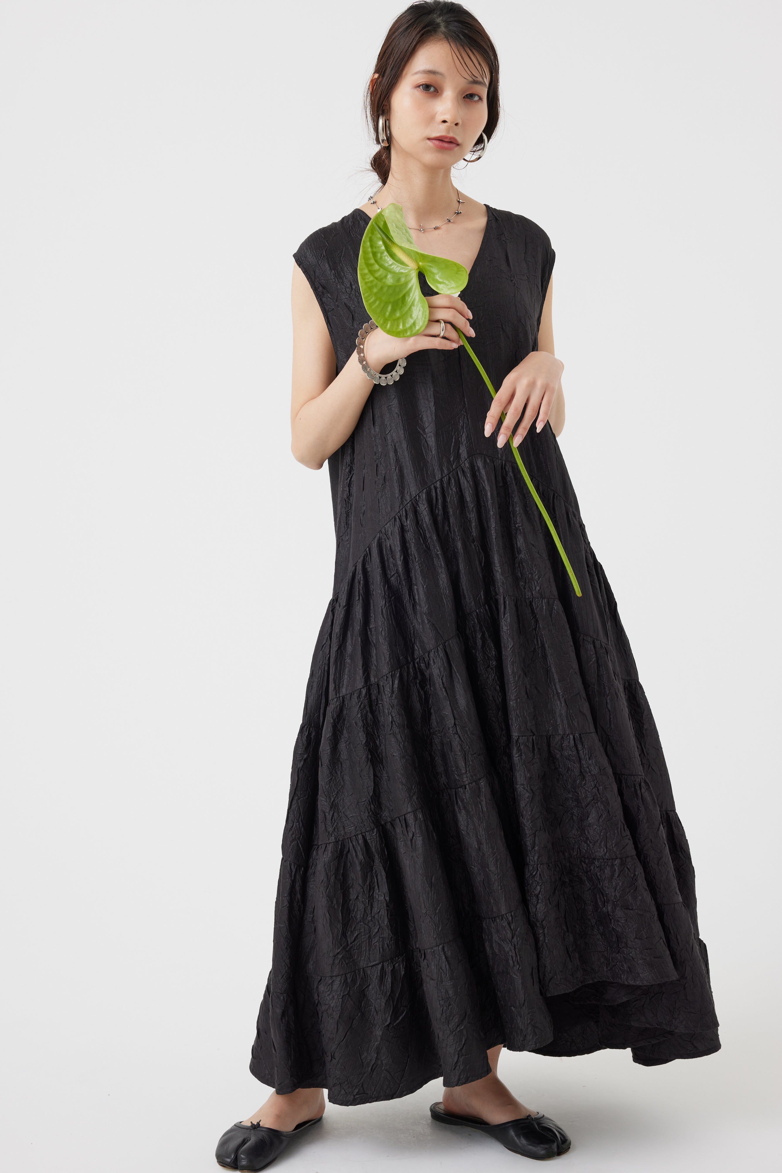 Vネックボリュームワンピース(6251-322)