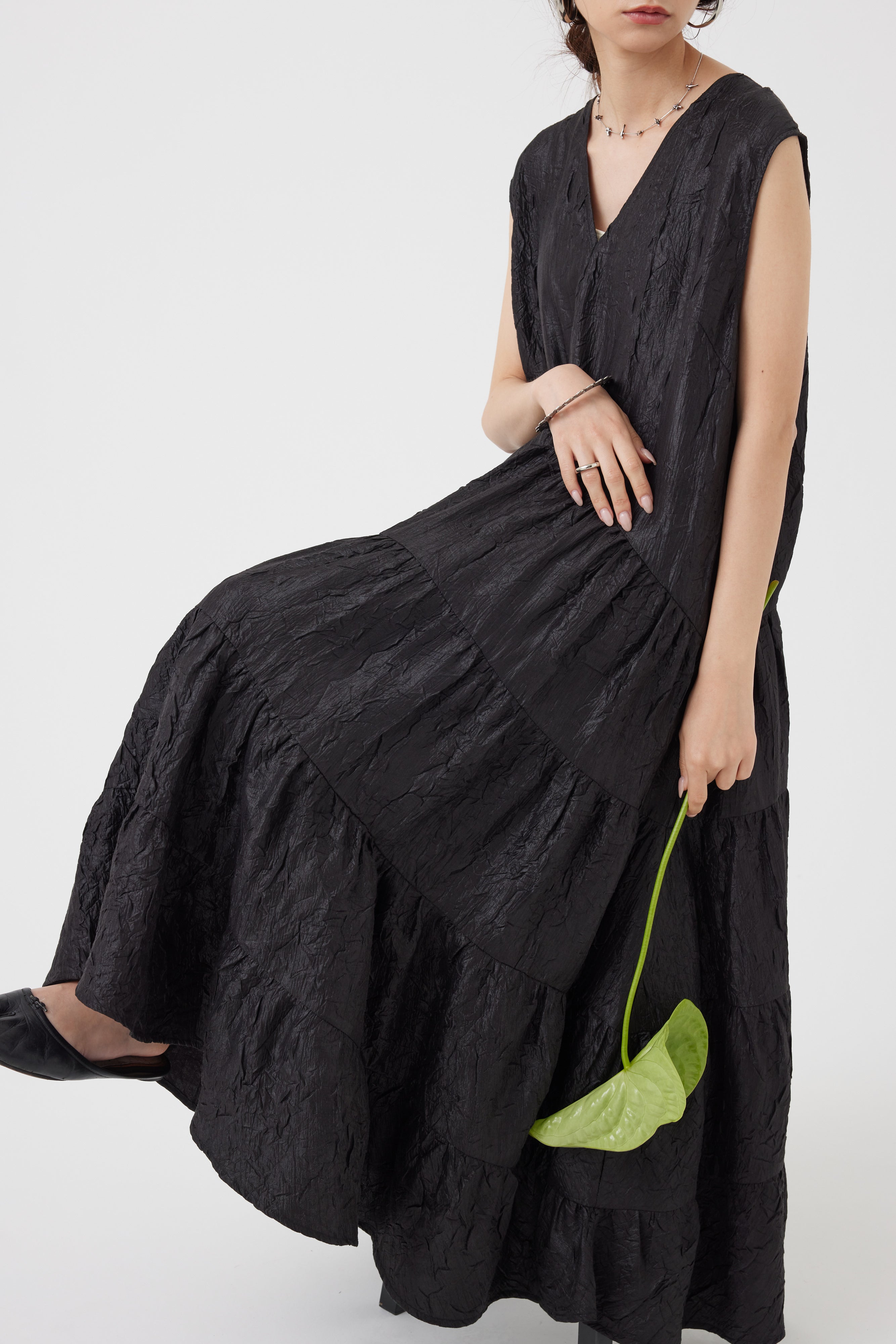 Vネックボリュームワンピース(6251-322)