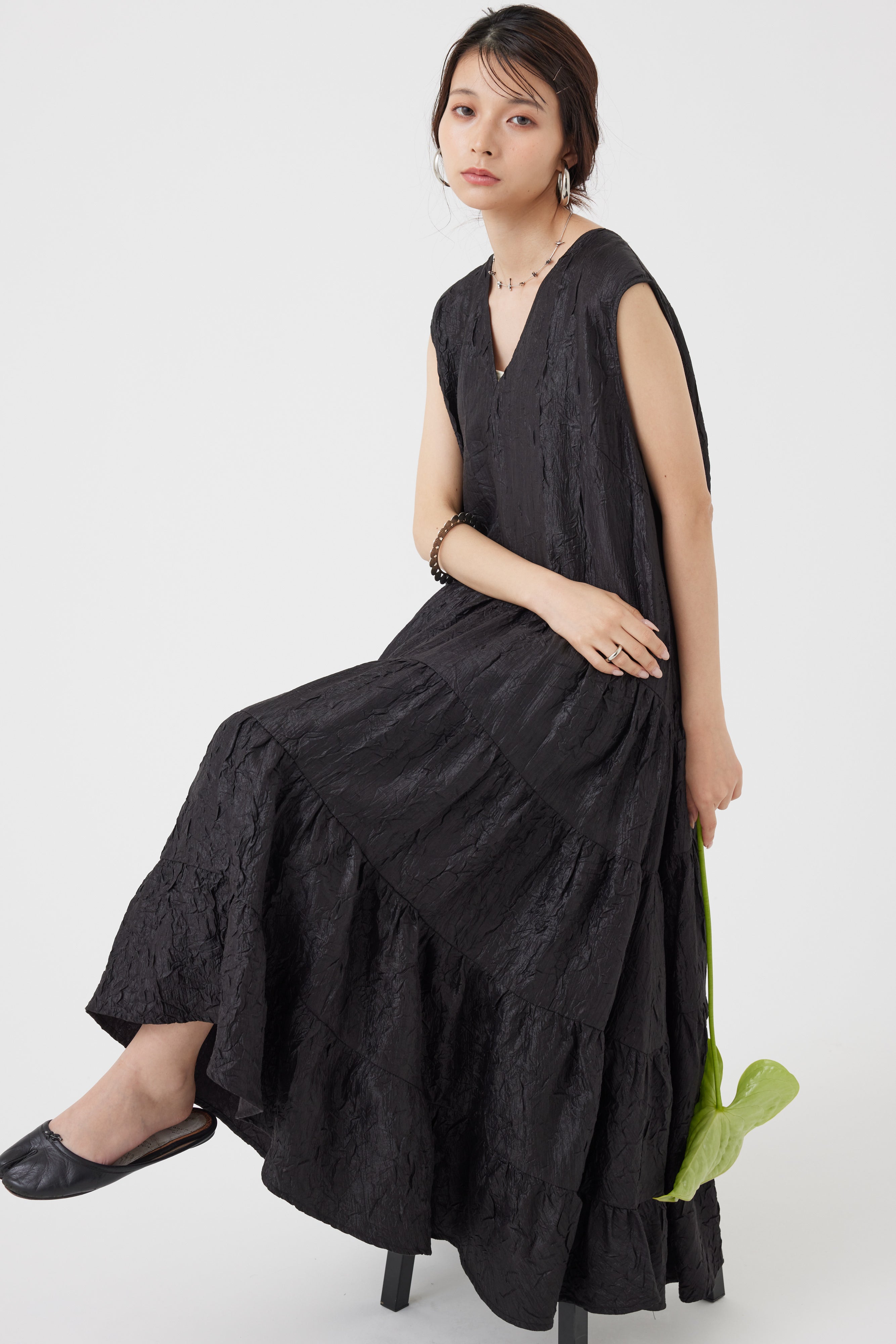 Vネックボリュームワンピース(6251-322)