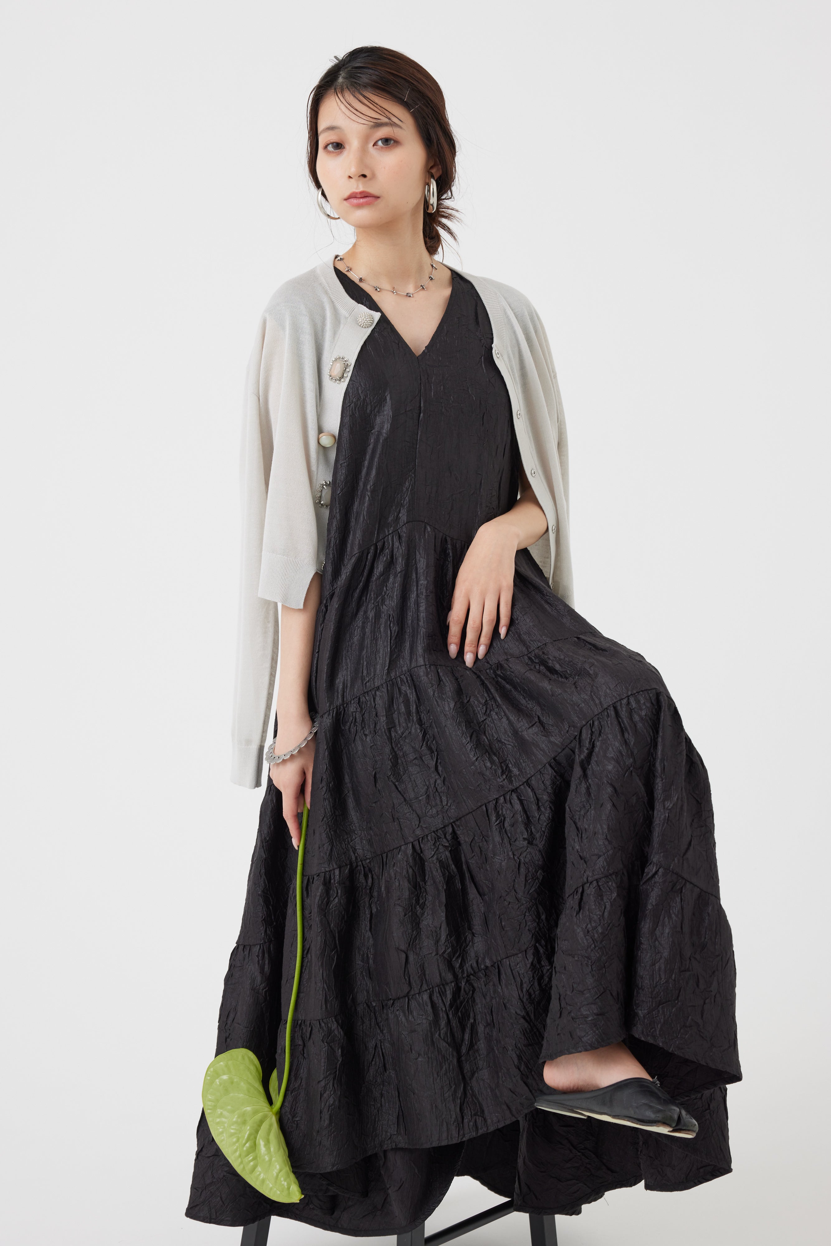 Vネックボリュームワンピース(6251-322)