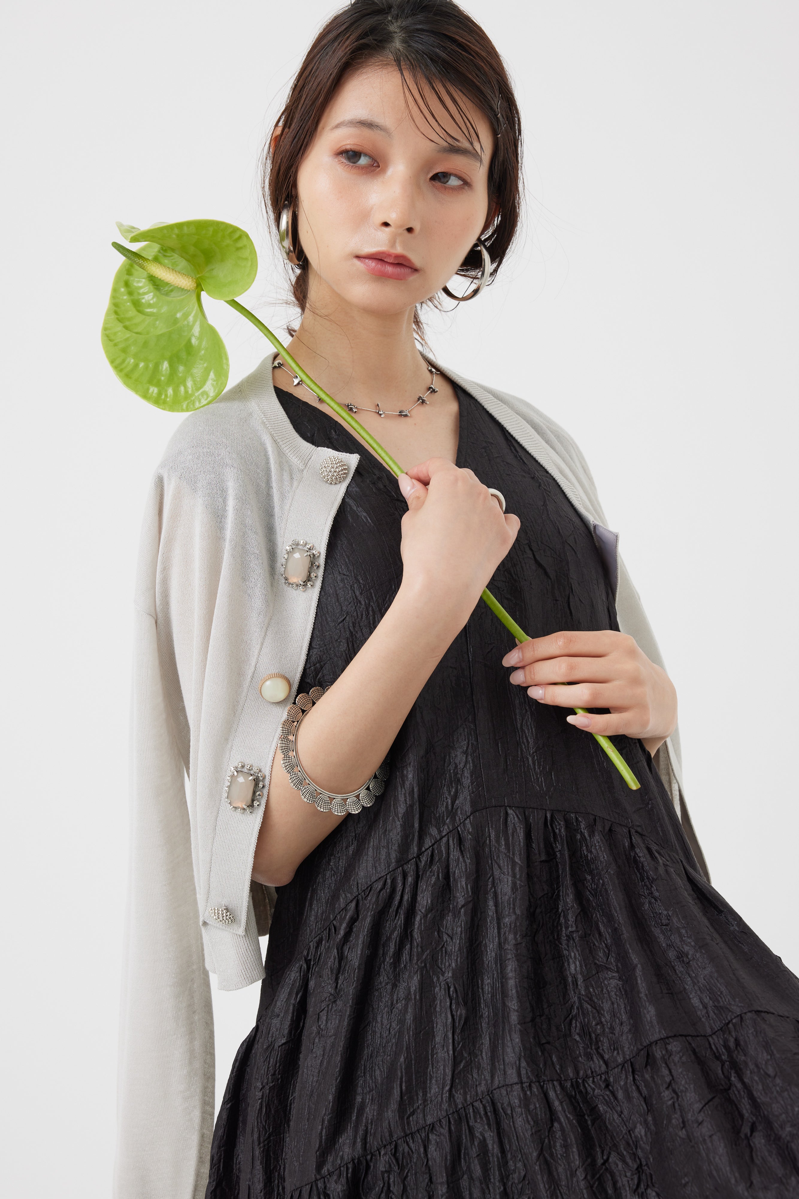 Vネックボリュームワンピース(6251-322)