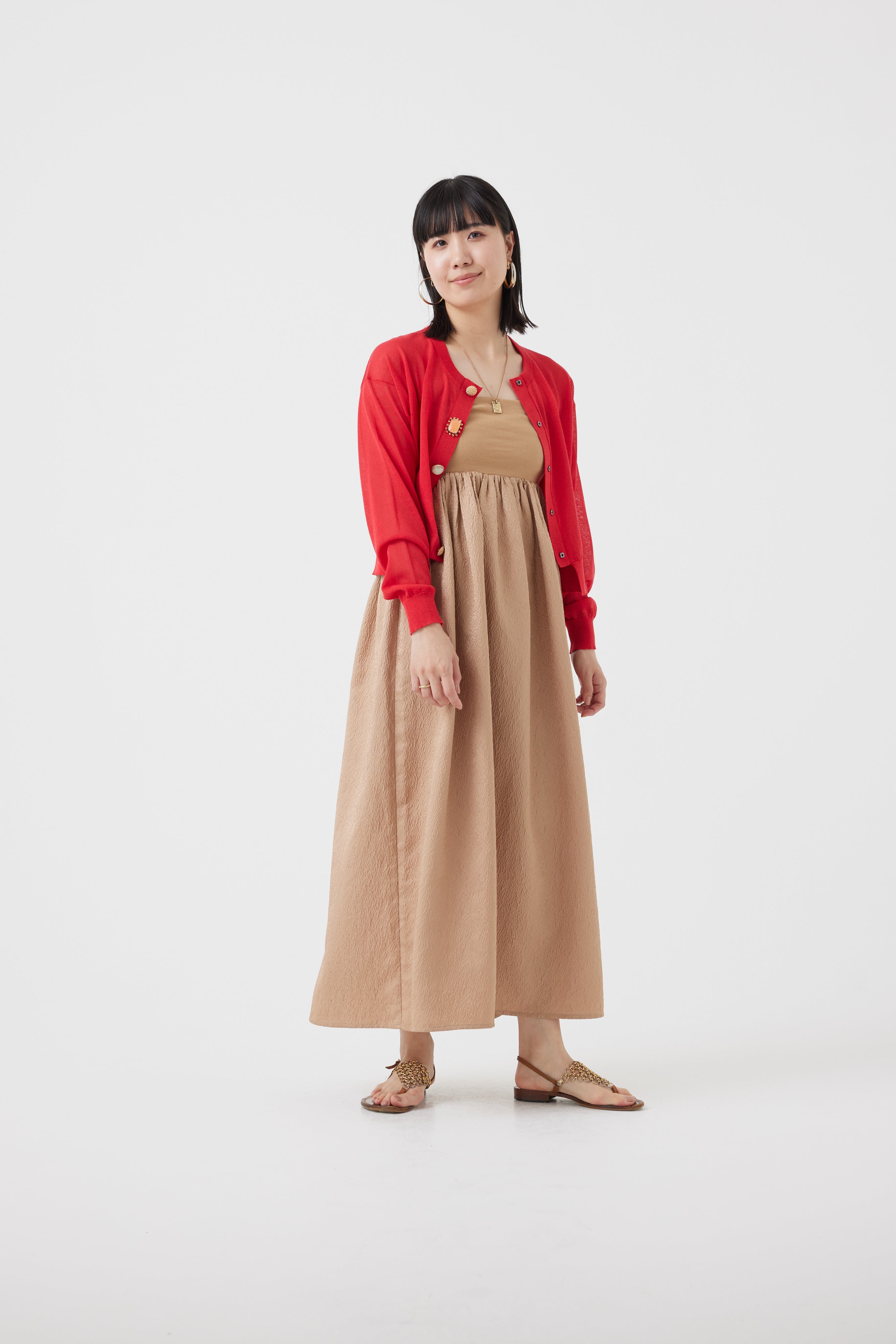 ジャガードハイブリッドベアトップワンピース(6251-343)