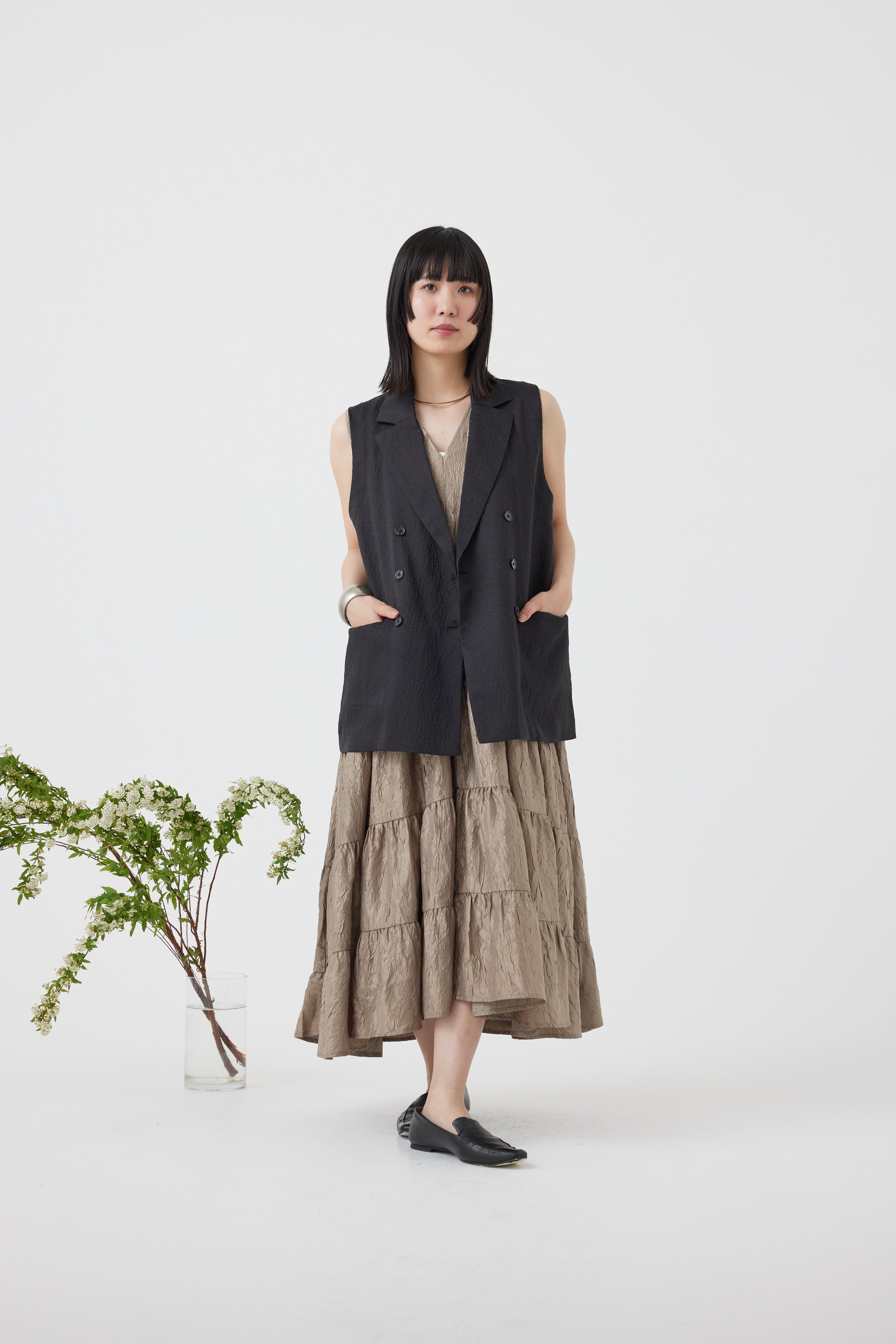 Vネックボリュームワンピース(6251-322)