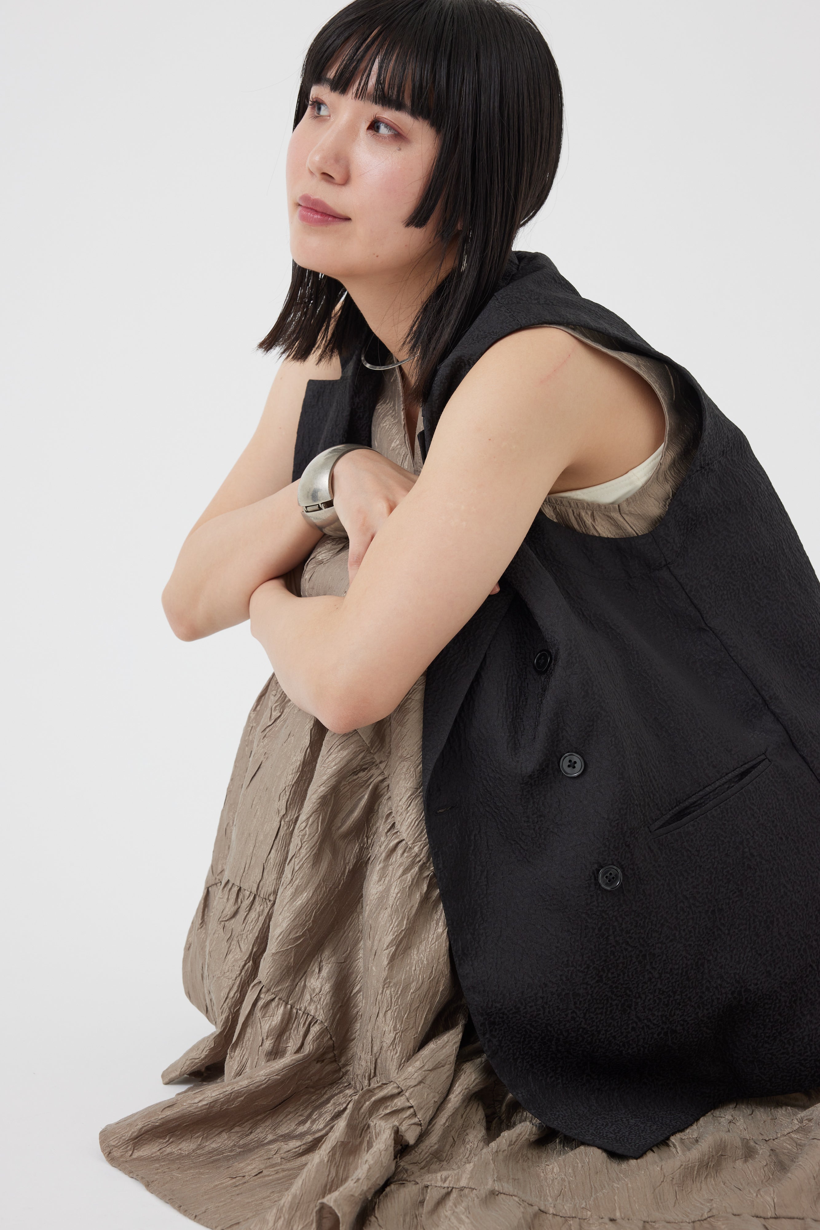 Vネックボリュームワンピース(6251-322)