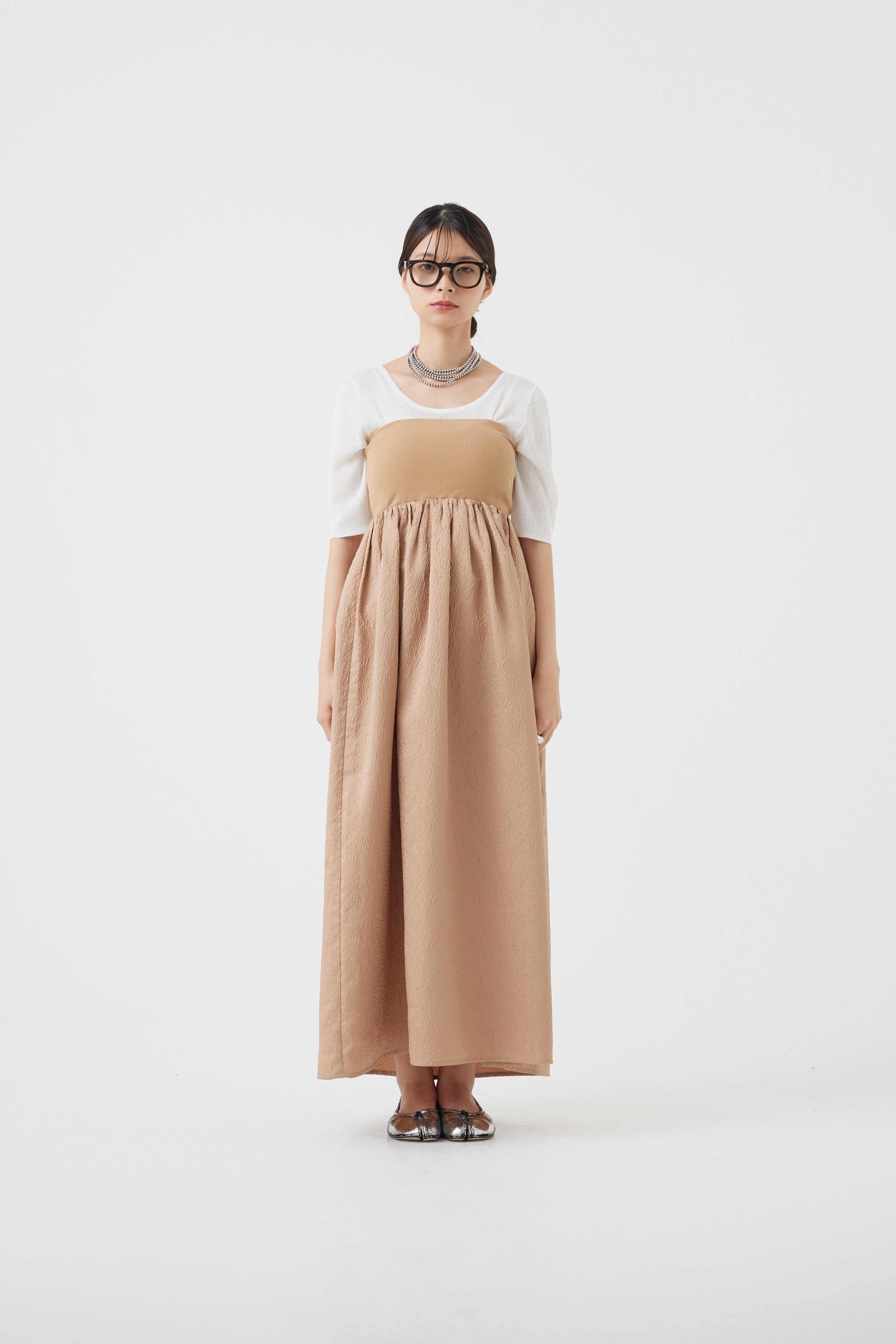 ジャガードハイブリッドベアトップワンピース(6251-343)